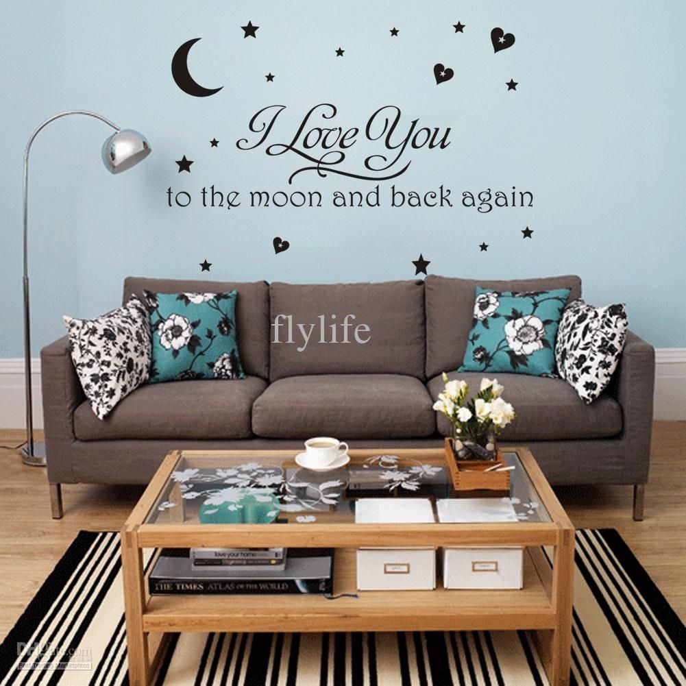 I Love You Moon And Back Again Vinyl Wall Stickers Quotes Home Decor Pertaining To I Love You To The Moon And Back Wall Art (Photo 5 of 20)