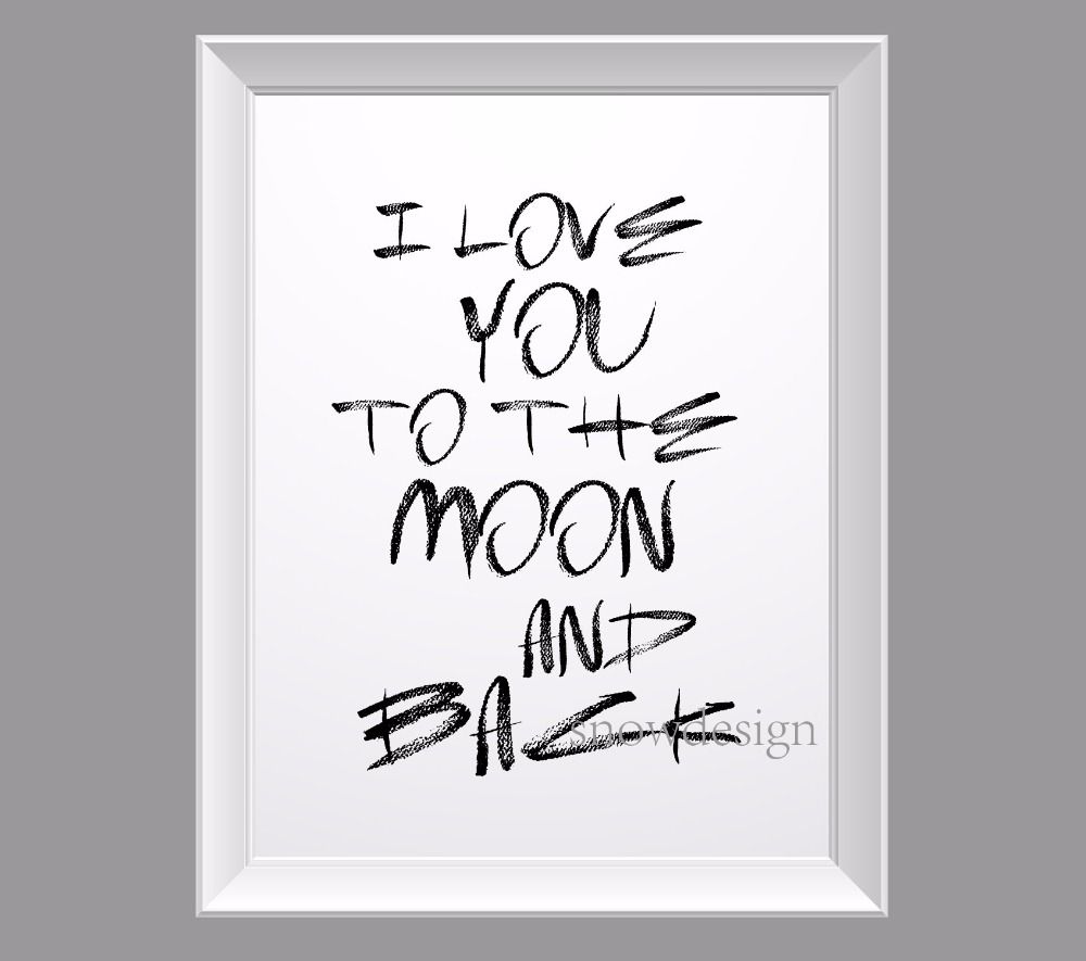 I Love You To The Moon And Back Quote Canvas Wall Art Poster Print Within I Love You To The Moon And Back Wall Art (View 20 of 20)