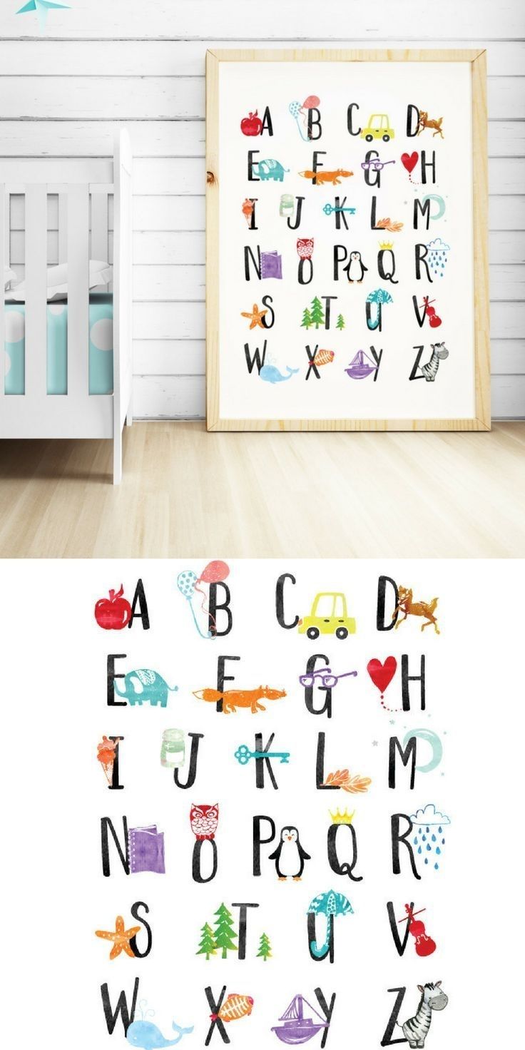 I Would Love To Get This Alphabet Wall Art For My Baby's Nursery Regarding Alphabet Wall Art (View 7 of 20)