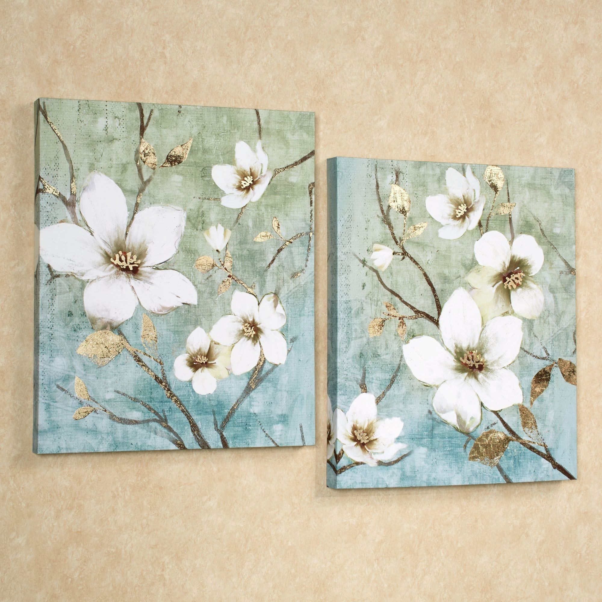 In Bloom Floral Canvas Wall Art Set, Floral Canvas Wall Art – Swinki Pertaining To Floral Wall Art (View 10 of 20)