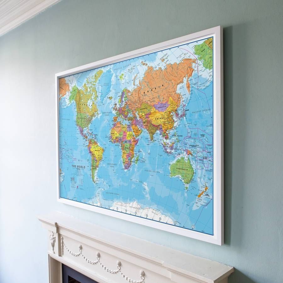 Incredible Colors Wooden World Map Art For As Well Wall Pics Framed In World Map Wall Art Framed (View 4 of 20)