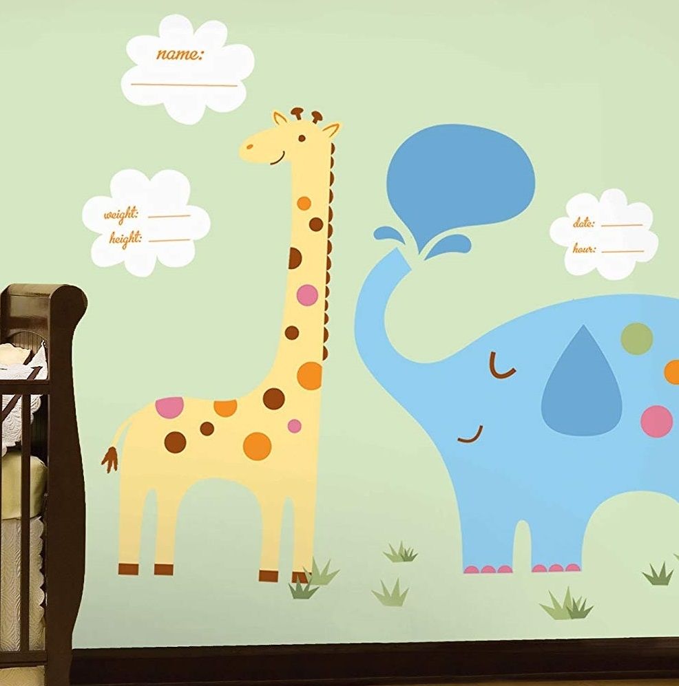 Its A Baby Wall Decals – Roommates Giant Giraffe & Elephant Wall Regarding Baby Wall Art (View 19 of 20)
