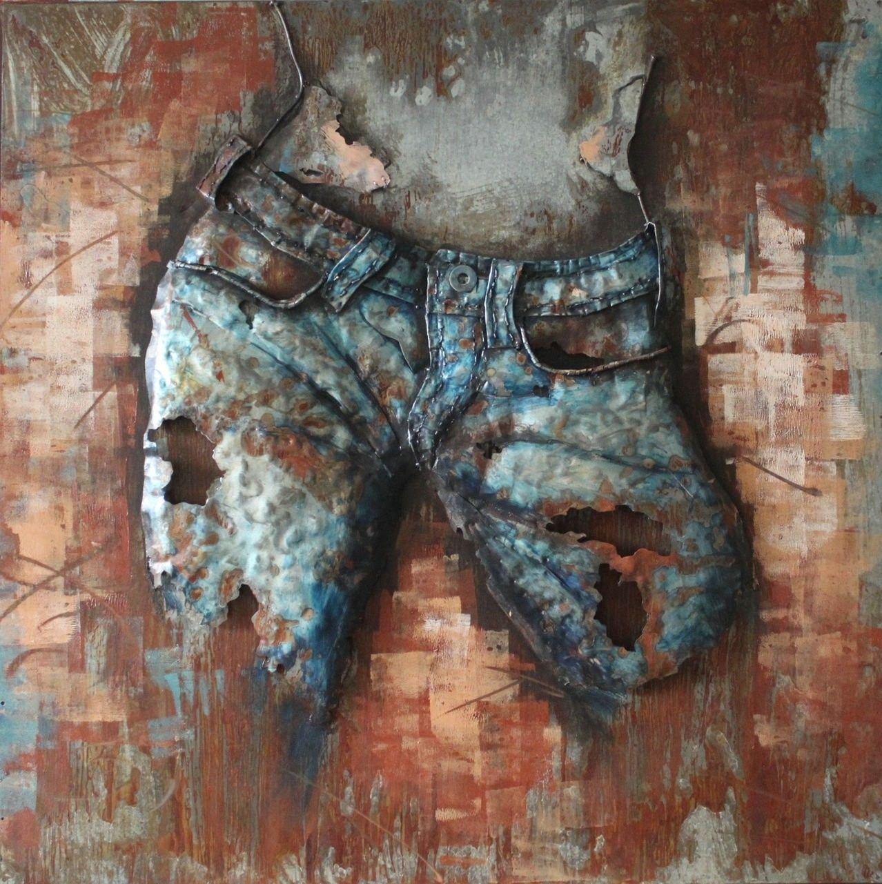 Jeans Cowgirl(front) – 3d Metal Wall Art Pertaining To 3d Metal Wall Art (Photo 1 of 20)