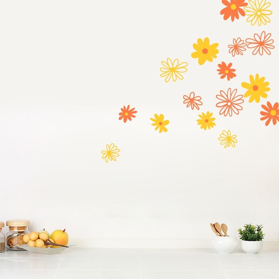 Jl Flower Daisy Wall Decal Photographic Gallery Flower Wall Art For Flower Wall Art (View 14 of 20)