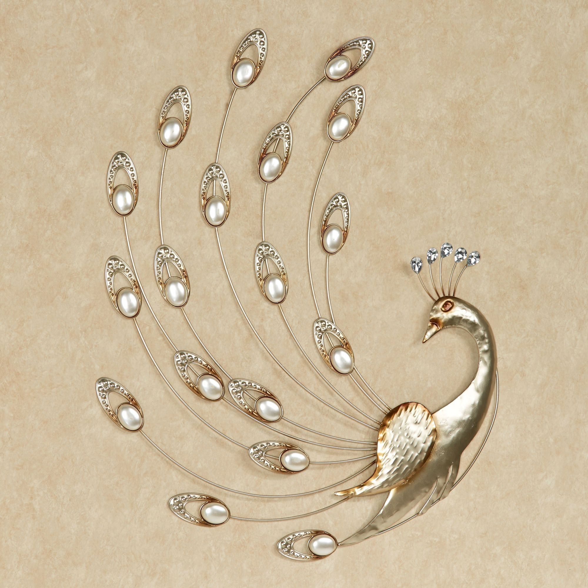 Julietta Pearl Peacock Metal Wall Art With Touch Of Class Wall Art (View 14 of 20)