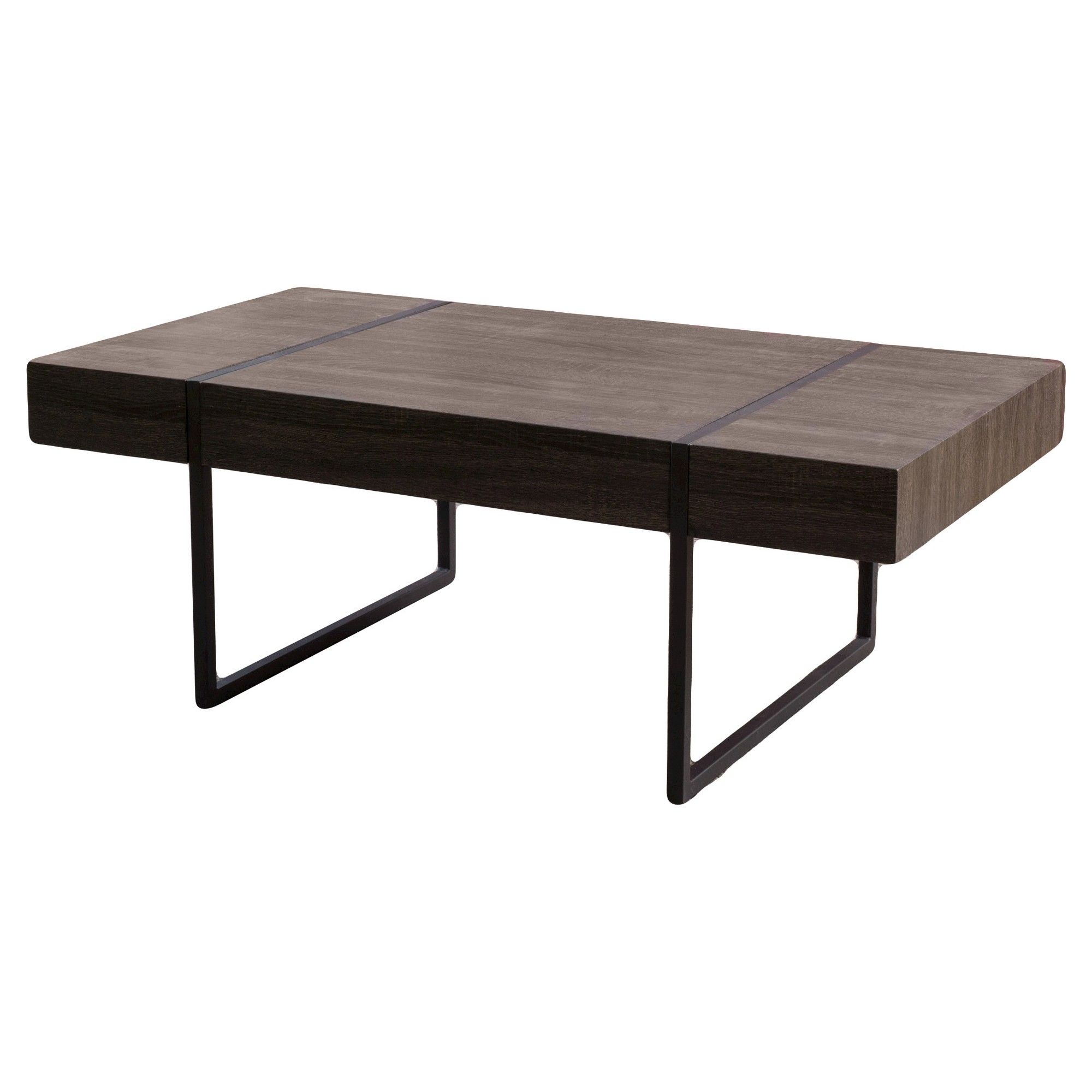 Kian Coffee Table – Black Sonoma Oak – Christopher Knight Home Regarding Large Slab Marble Coffee Tables With Antiqued Silver Base (View 13 of 30)