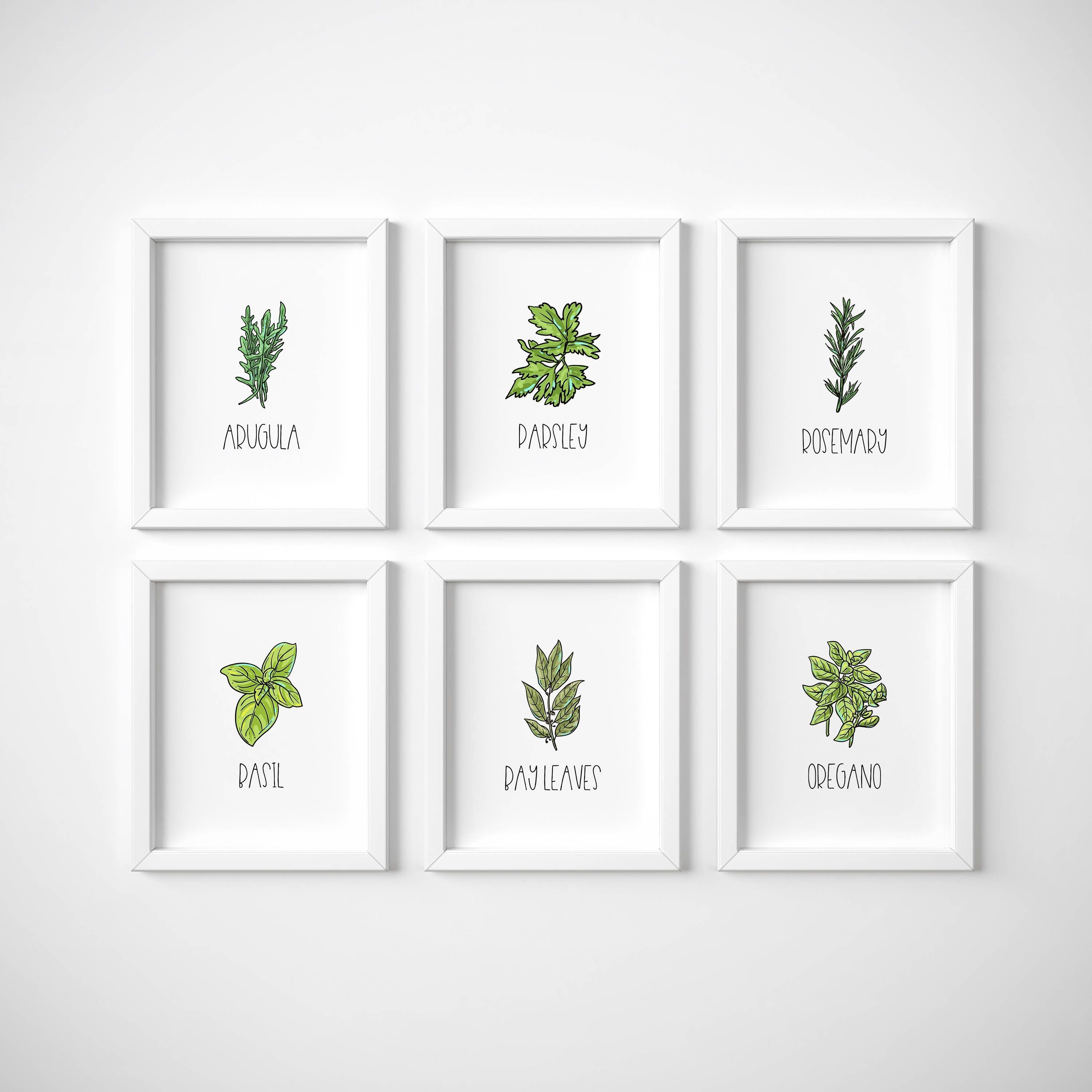 Kitchen Herb Set Printables · Herb Wall Art · Kitchen Art Print Within Herb Wall Art (View 3 of 20)