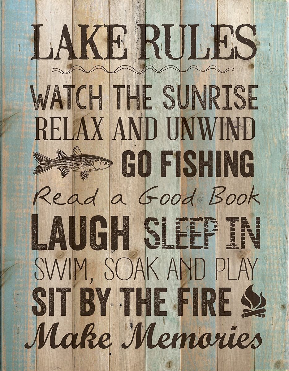 Lake Rules Wall Decor | Lake Ideas | Pinterest | Hanger, Lake Rules Intended For Lake House Wall Art (View 13 of 20)