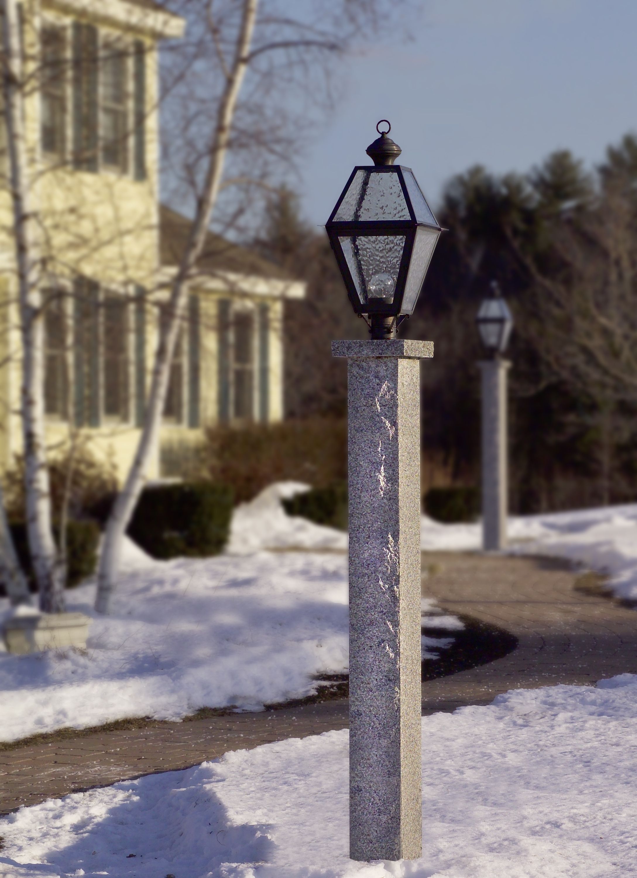 Lamp : Cim Csg Granitepost Lamp Post Colonial Primitive And Country Regarding Outdoor Driveway Lanterns (View 7 of 20)