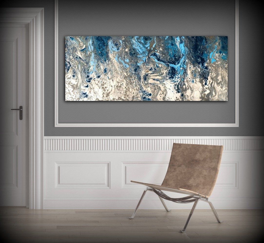 Large Abstract Painting Print Navy Blue Print Art Large Canvas Art In Large Canvas Painting Wall Art (Photo 7 of 20)