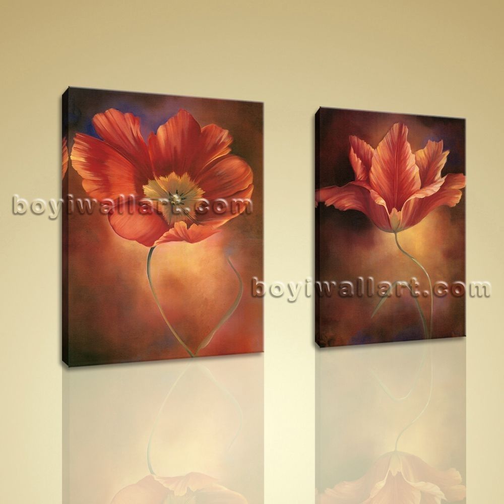 Large Framed Abstract Floral Giclee Prints On Canvas Wall Art For Throughout Large Framed Canvas Wall Art (Photo 7 of 20)