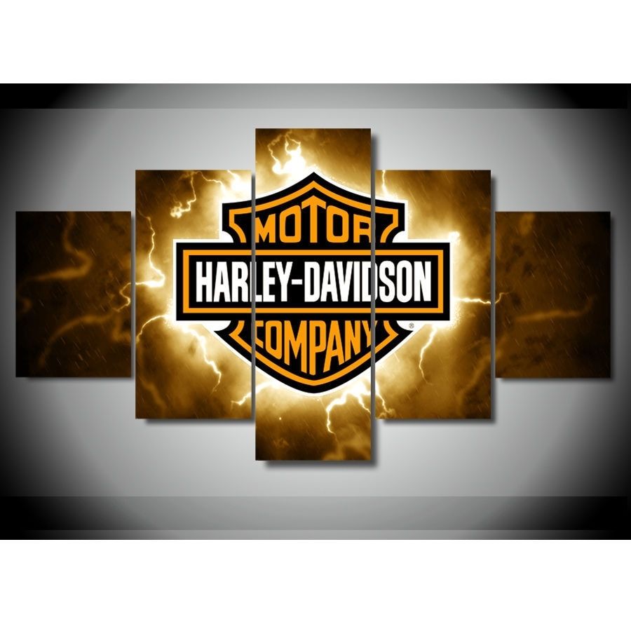 Large Framed Harley Davidson Cycles Canvas And 33 Similar Items Intended For Harley Davidson Wall Art (View 20 of 20)