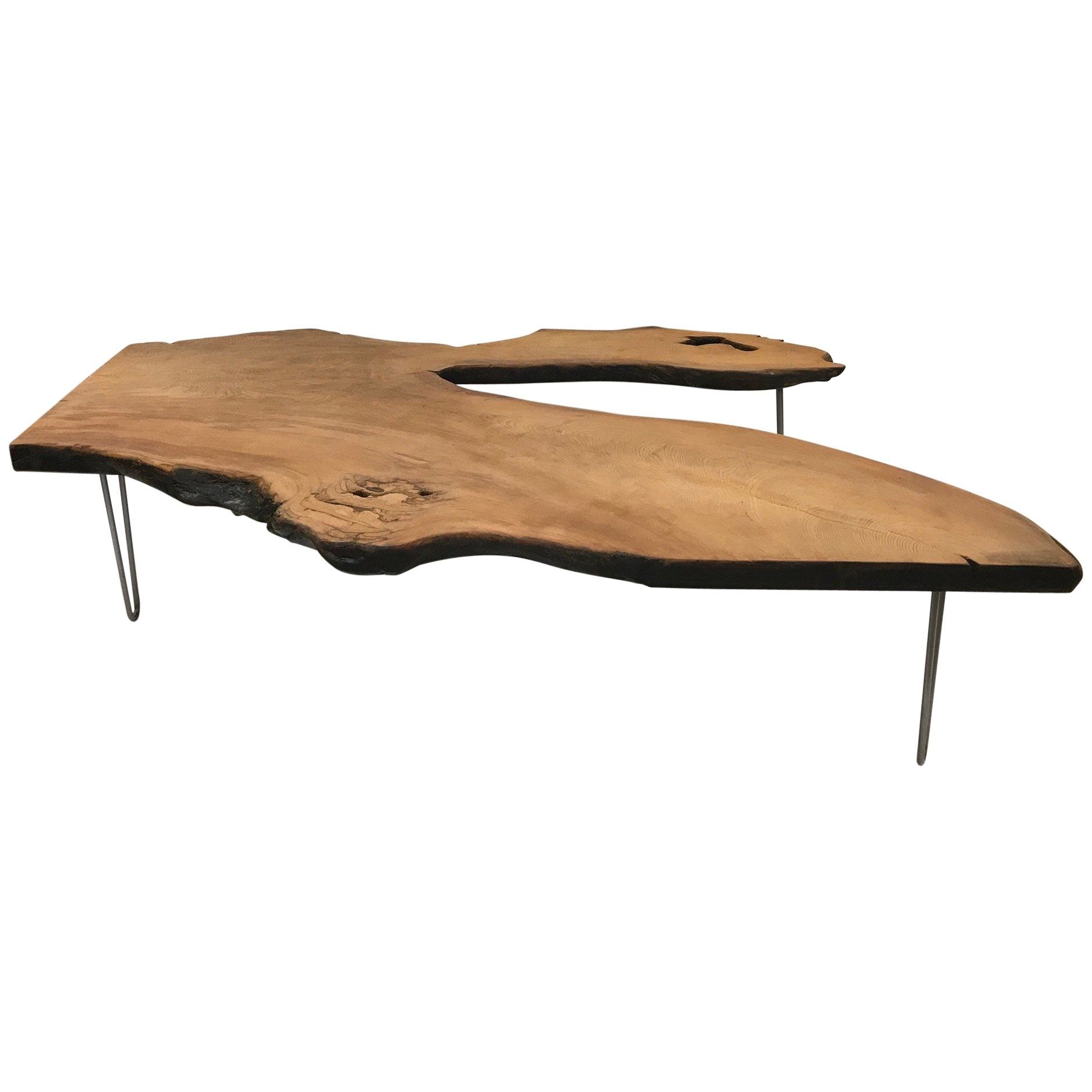 Large Organic Teak Live Edge Coffee Table For Sale At 1stdibs Intended For Live Edge Teak Coffee Tables (View 23 of 30)