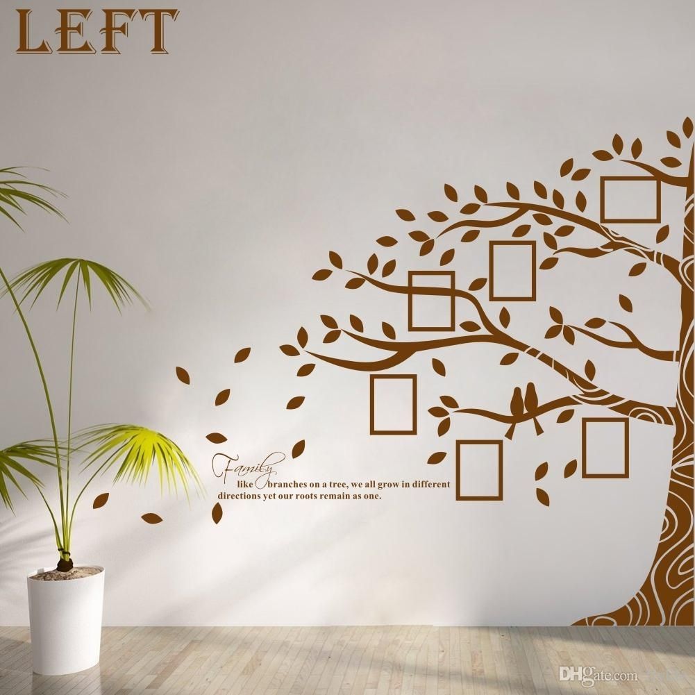 Large Vinyl Family Tree Photo Frames Wall Decal Sticker Vine Branch Within Family Tree Wall Art (View 11 of 20)