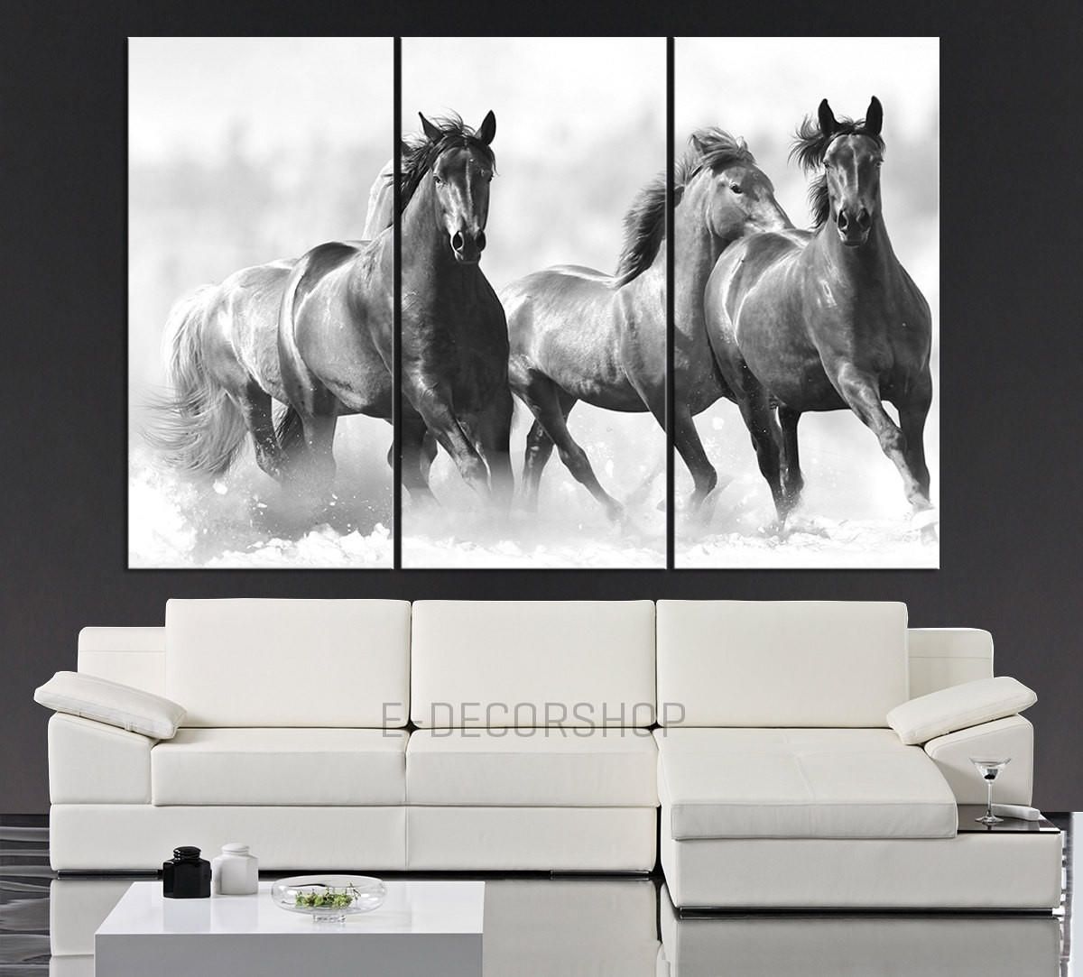 Large Wall Art Running Wild Horses Canvas From Mycanvasprint Pertaining To Horses Wall Art (View 17 of 20)