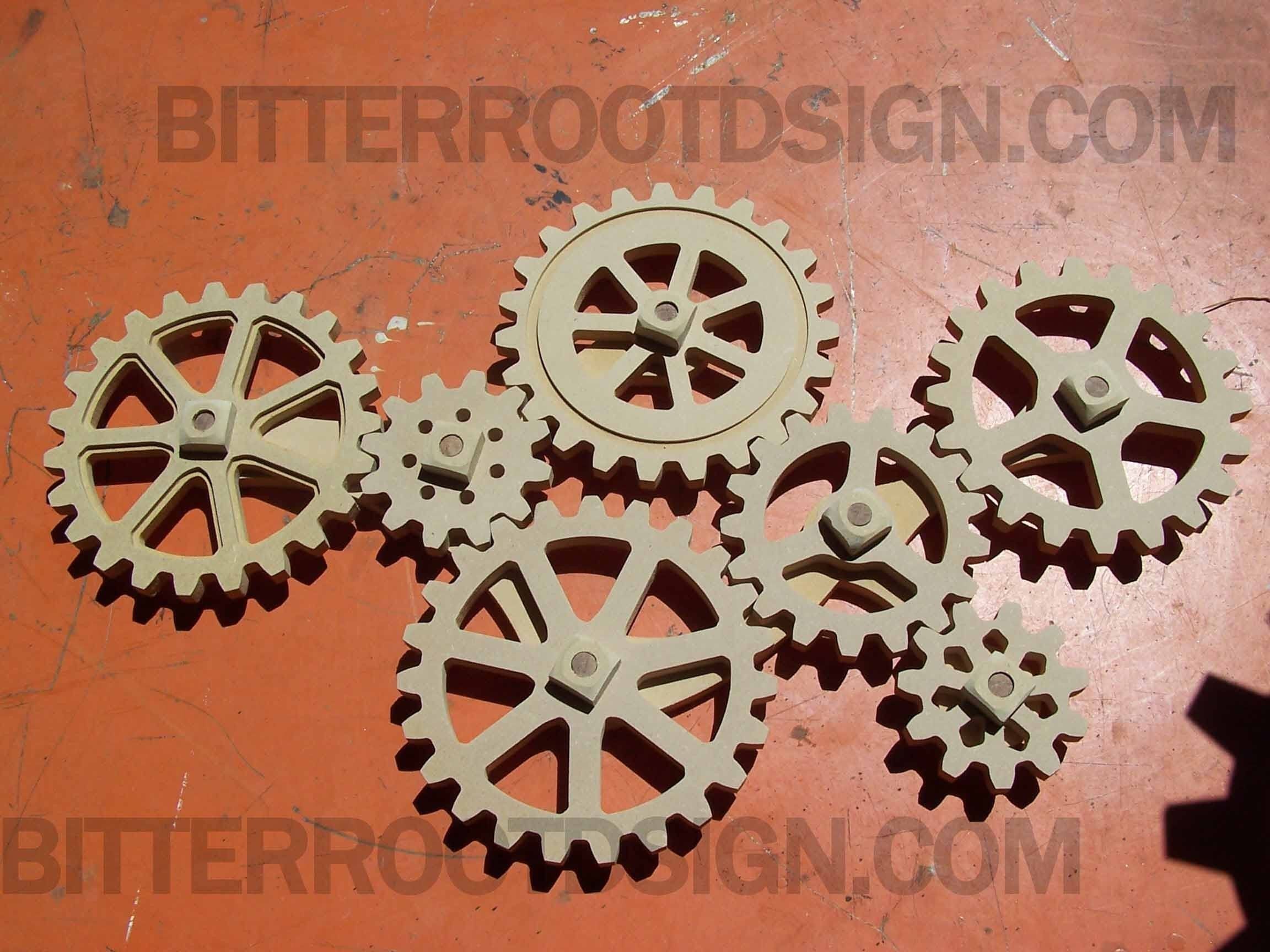 Large Wooden Gears – Kinetic Wall Art – Wood Gears – Cogs Pertaining To Kinetic Wall Art (View 8 of 20)