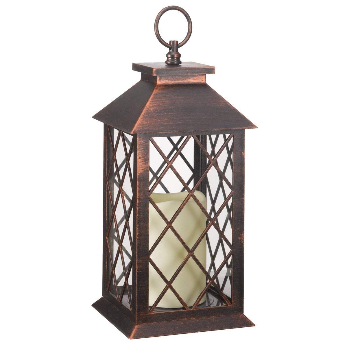 Lattice Lantern: Amazon.co.uk: Garden & Outdoors For Outdoor Lanterns With Battery Operated Candles (Photo 7 of 20)