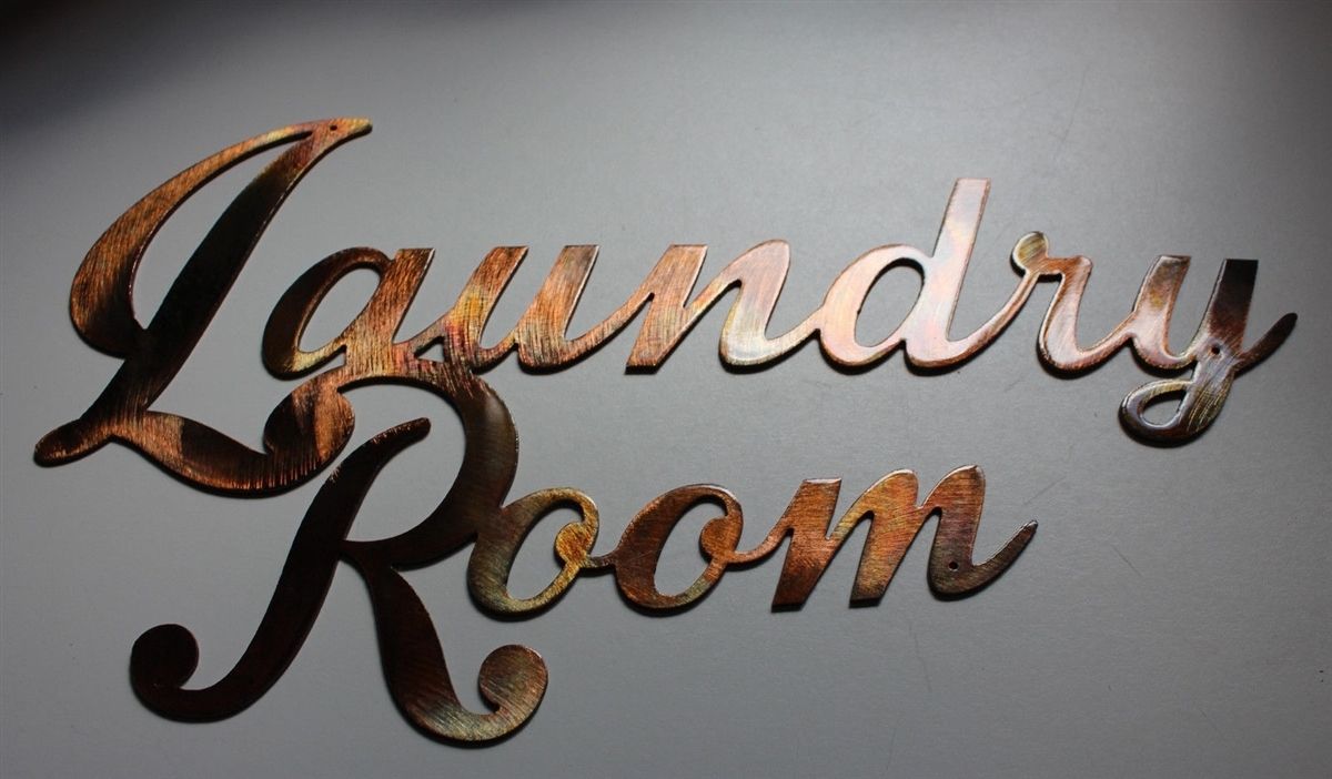 Laundry Room Sign Metal Wall Art Decor Copper/bronze Plated Pertaining To Laundry Room Wall Art (View 18 of 20)
