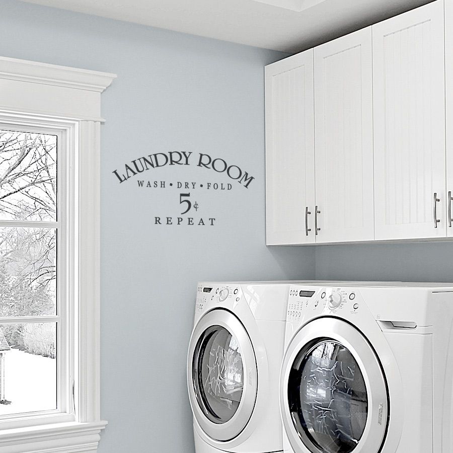 Laundry Room Wash Dry Fold Repeat Wall Decals Throughout Laundry Room Wall Art (View 7 of 20)
