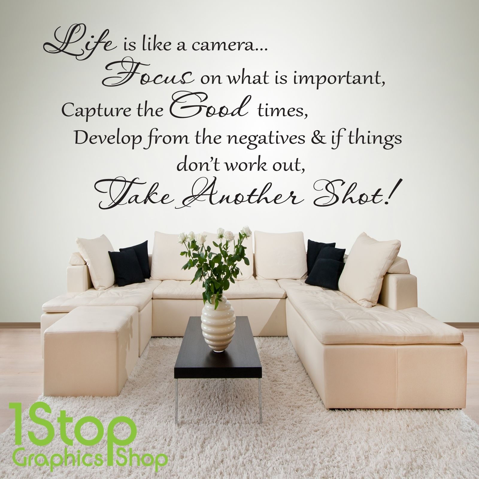 Life Is Like A Camera Wall Sticker Quote – Bedroom Home Wall Art Regarding Wall Art Decals (View 12 of 20)