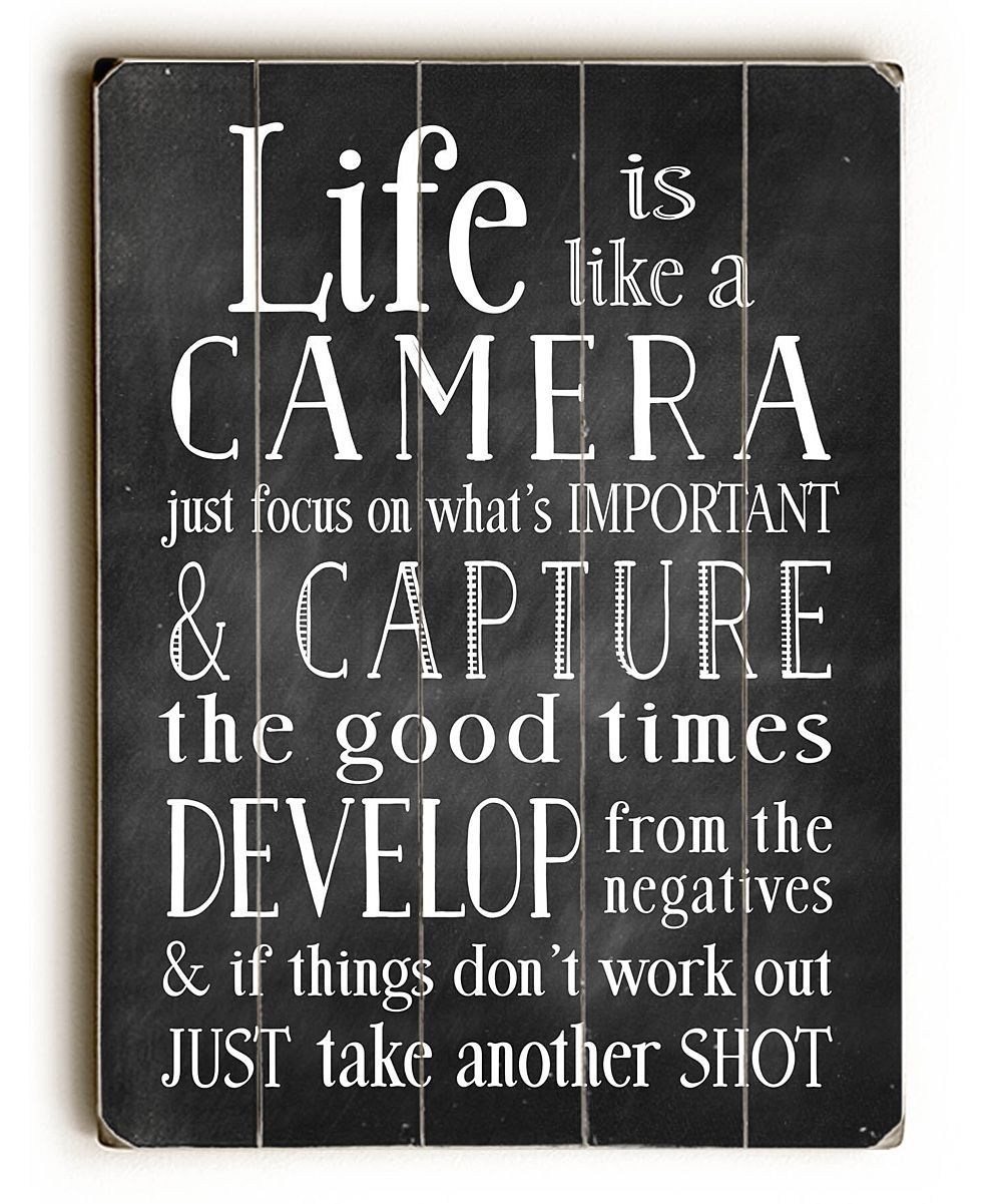 Life Is Like A Camera' Wood Wall Art | Crafty | Pinterest | Wood Regarding Wood Wall Art Quotes (Photo 1 of 20)