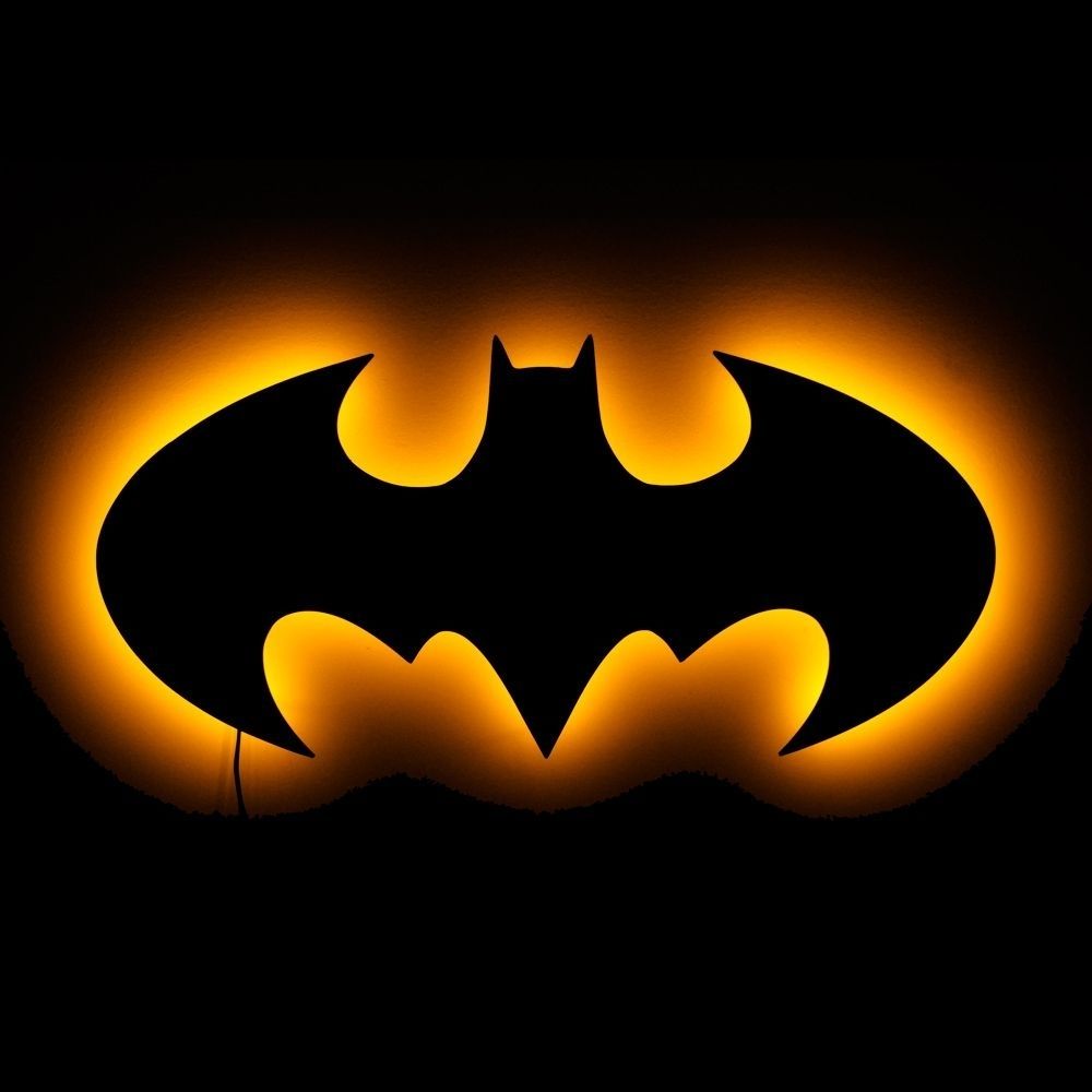 Lighted Batman Logo Wall Art – Lighted Wall Art And Symbolic Night Inside Lighted Wall Art (View 19 of 20)