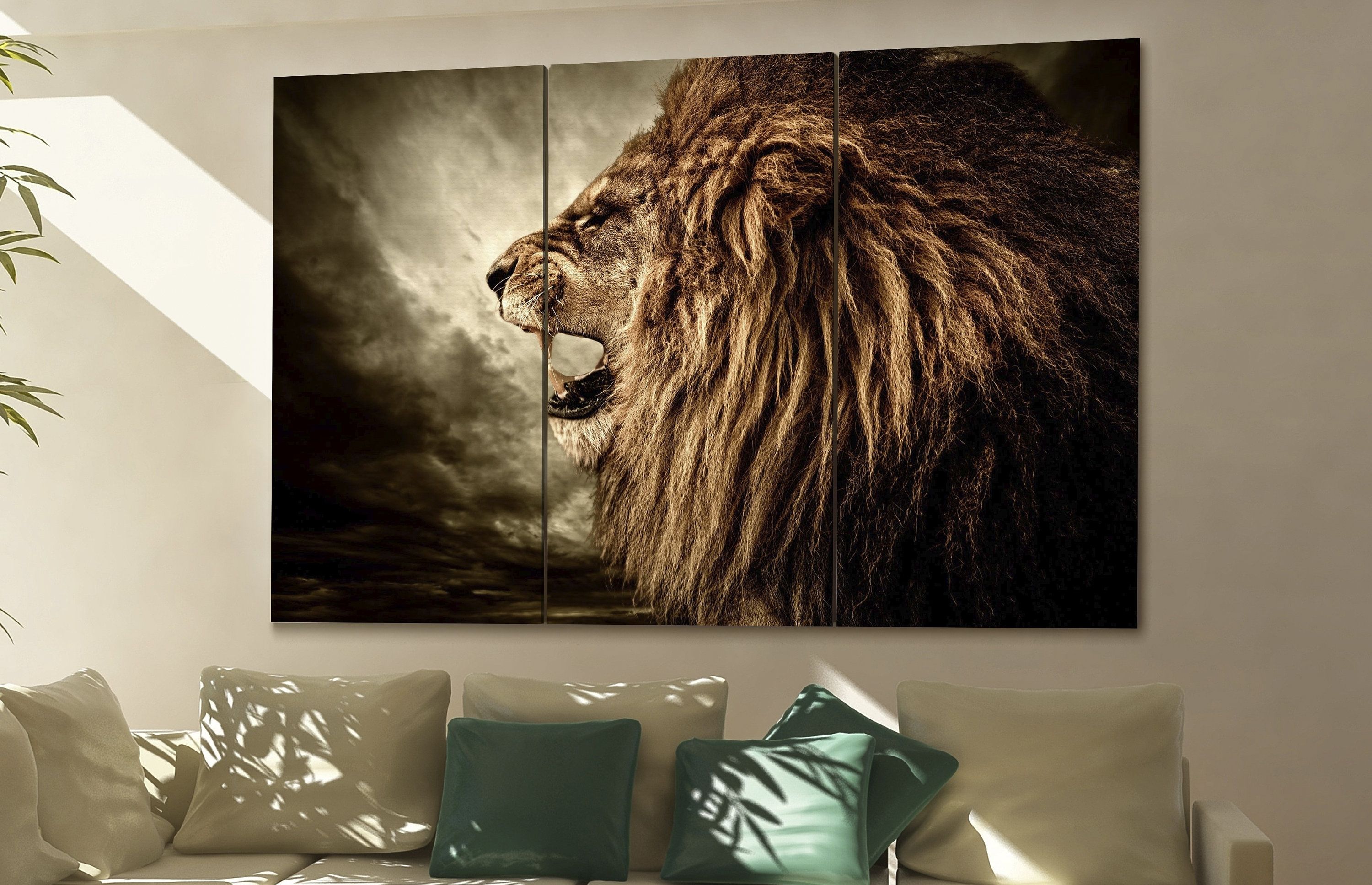 Lion Canvas Wall Art Lion Wall Decoration Lion Canvas Wall Art Art Intended For Lion Wall Art (Photo 12 of 20)