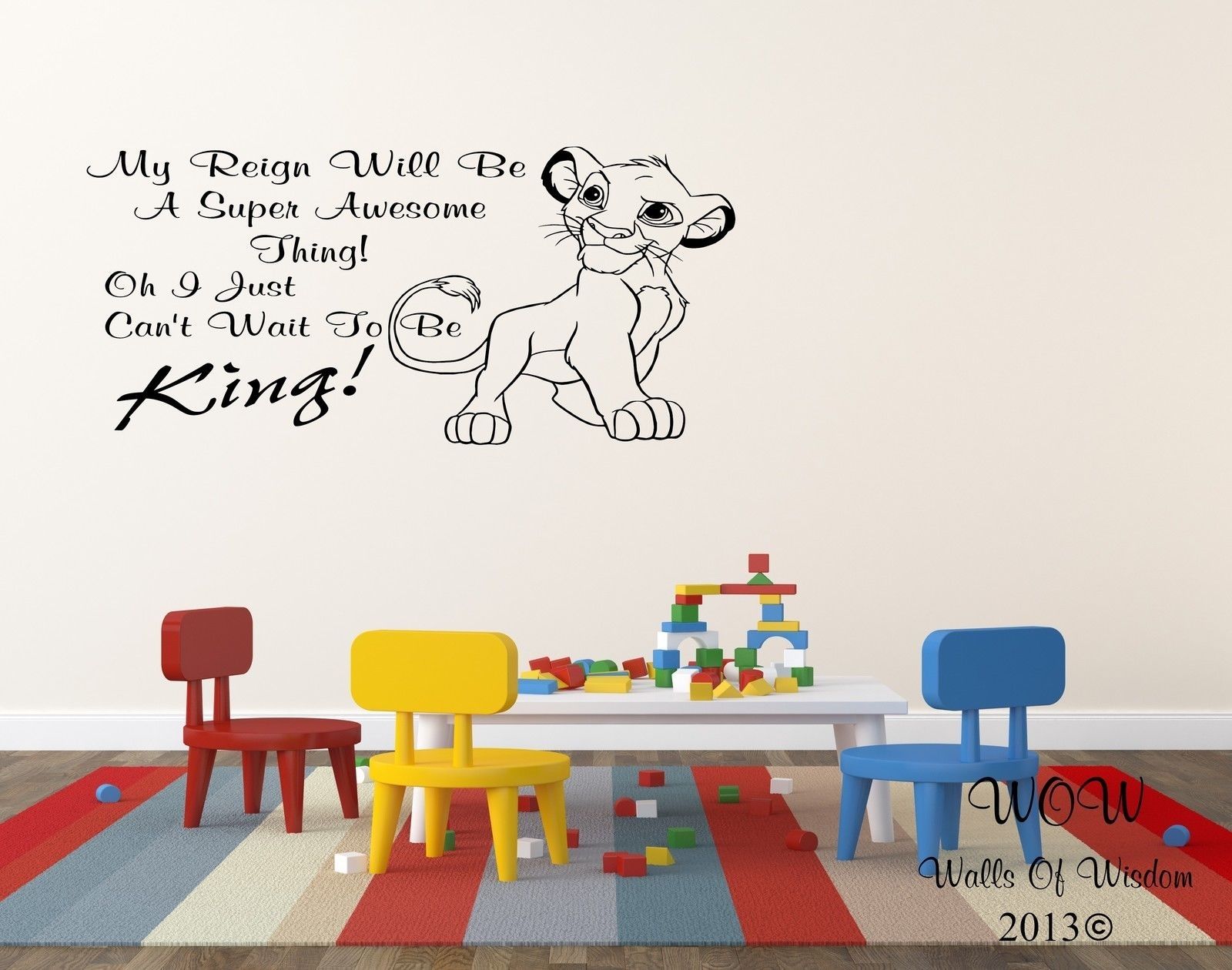 Lion King Simba Childrens Bedroom Wall Sticker Wall Art Decal Home Intended For Lion King Wall Art (View 9 of 20)