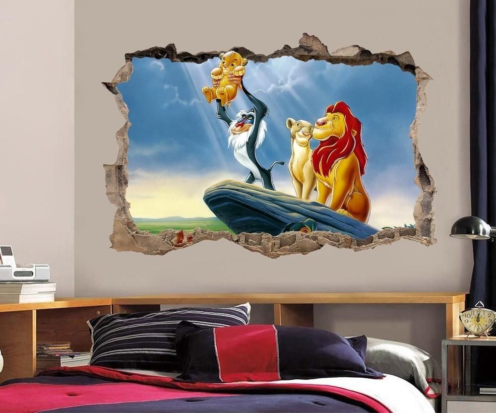 Lion King Simba Smashed Wall Decal Graphic Wall Sticker Decor Art With Regard To Lion King Wall Art (View 8 of 20)