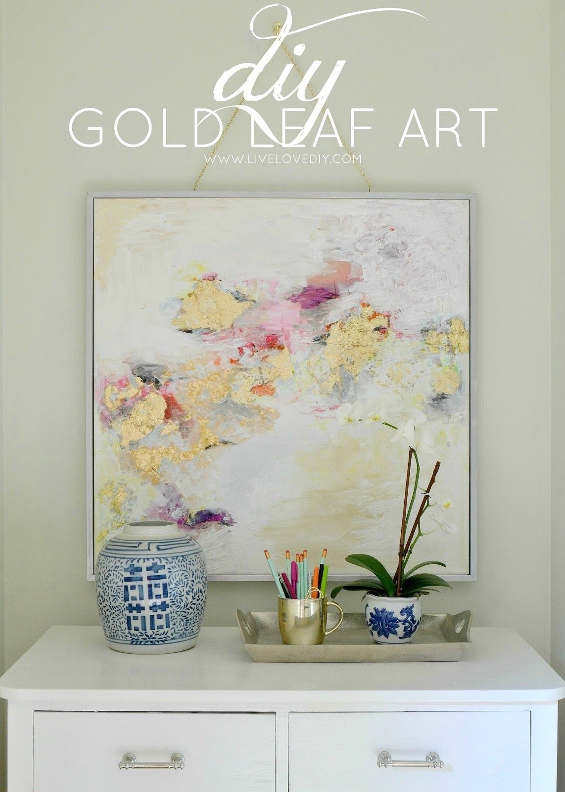 Livelovediy: How To Make Gold Leaf Art (round Two)! Pertaining To Gold Foil Wall Art (Photo 8 of 20)