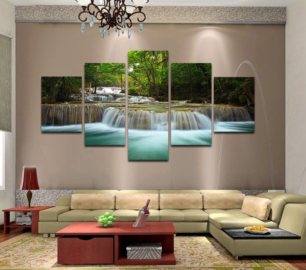 Living Room Canvas Wall Art Red Chevron Pattern Fabric Cushion Regarding Tile Canvas Wall Art (View 14 of 20)