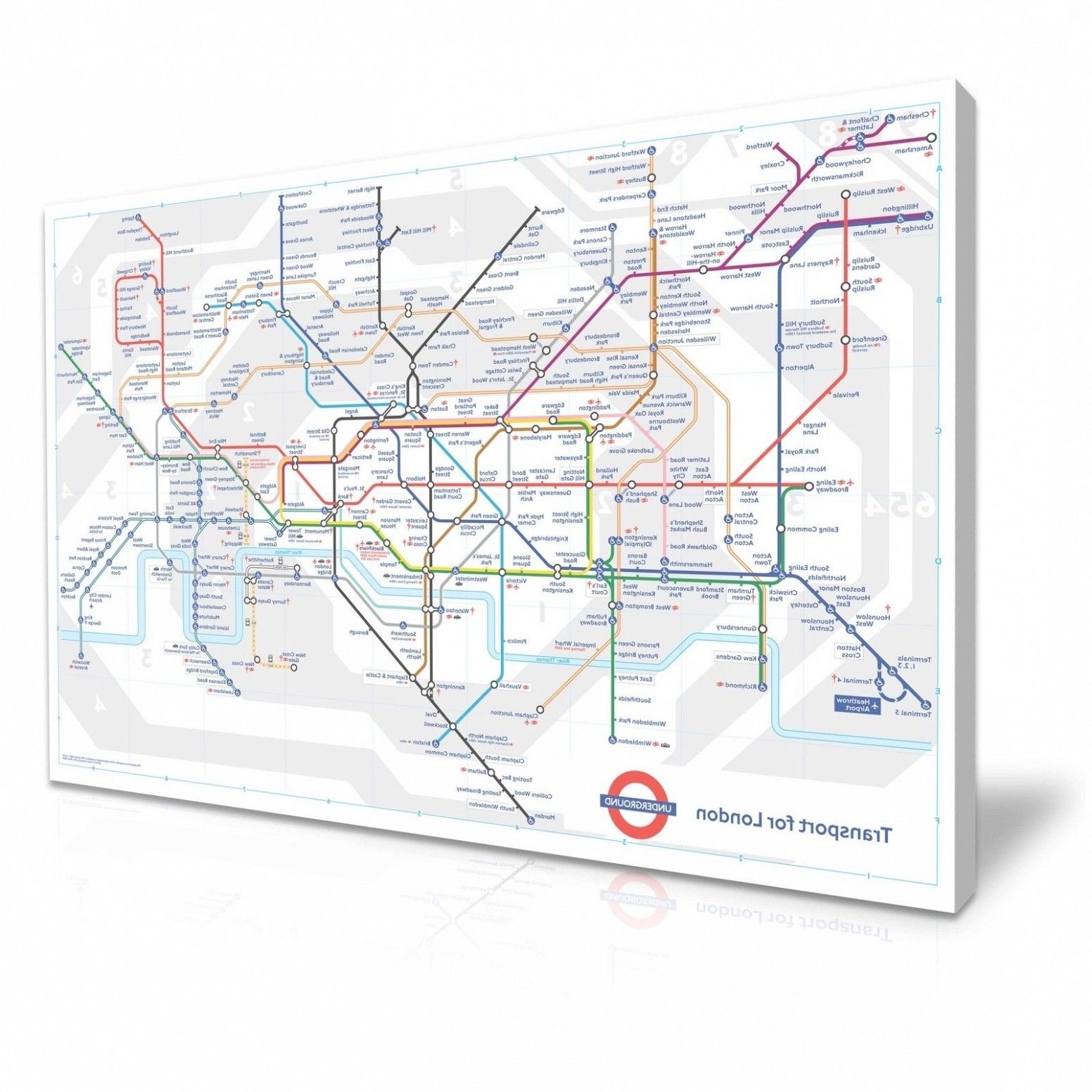 London Underground Map Wall Art New 45 Of Tube Map Wall Art Pertaining To Tube Map Wall Art (Photo 4 of 20)