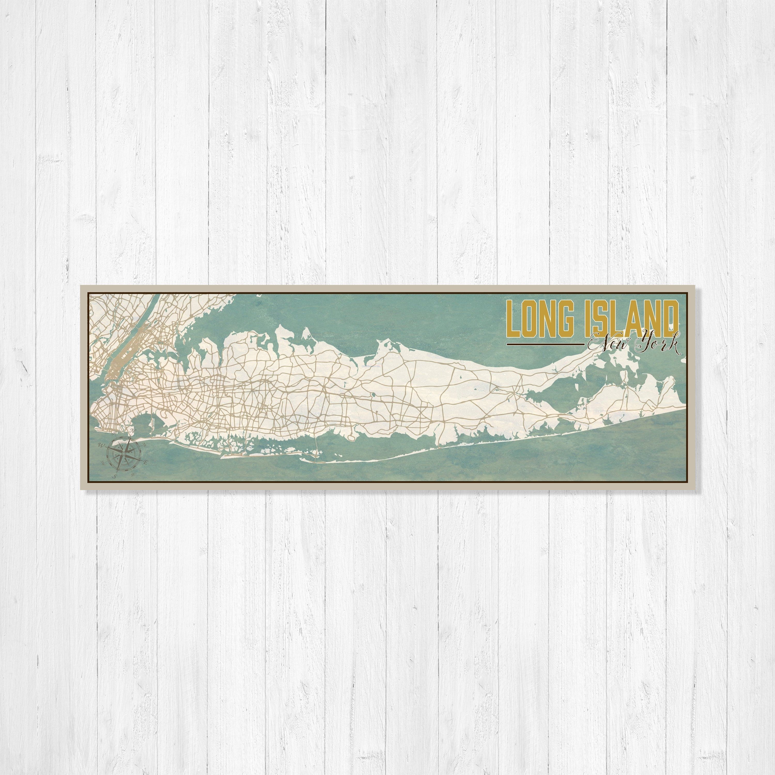 Long Island, New York, Long Island Map, Map Of Long Island, Nautical With Regard To Long Island Wall Art (View 8 of 20)