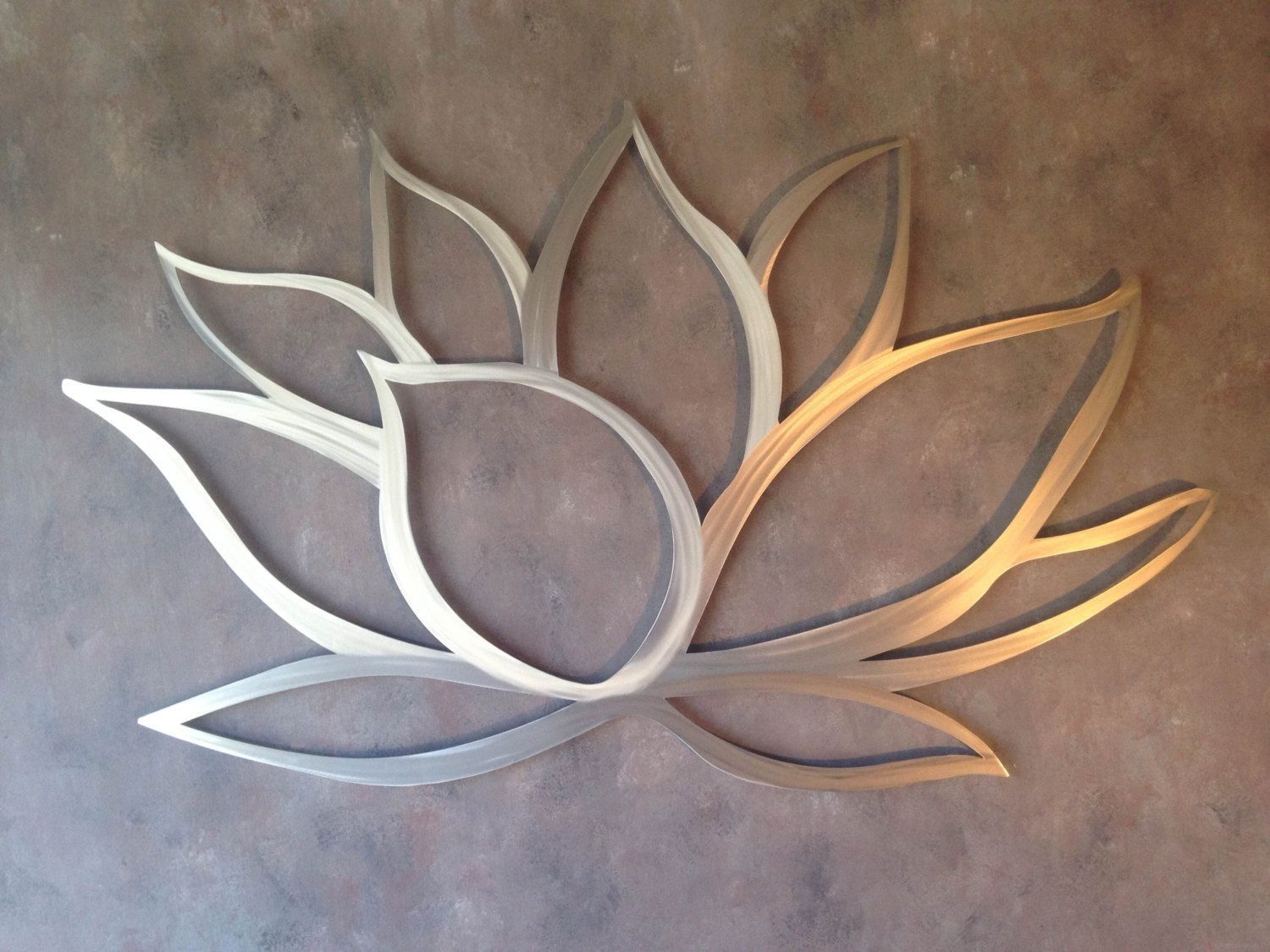 Lotus Flower Metal Wall Art – Lotus Metal Art – Home Decor – Metal Intended For Large Outdoor Metal Wall Art (View 17 of 20)