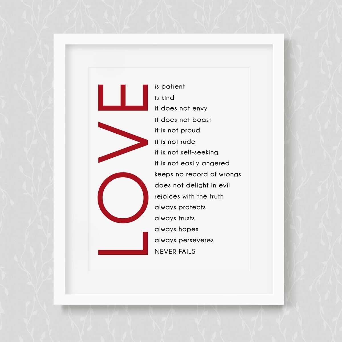 Love Is Patient Art Print, Love Is Patient Wall Art – Swinki Morskie Throughout Love Is Patient Wall Art (View 17 of 20)