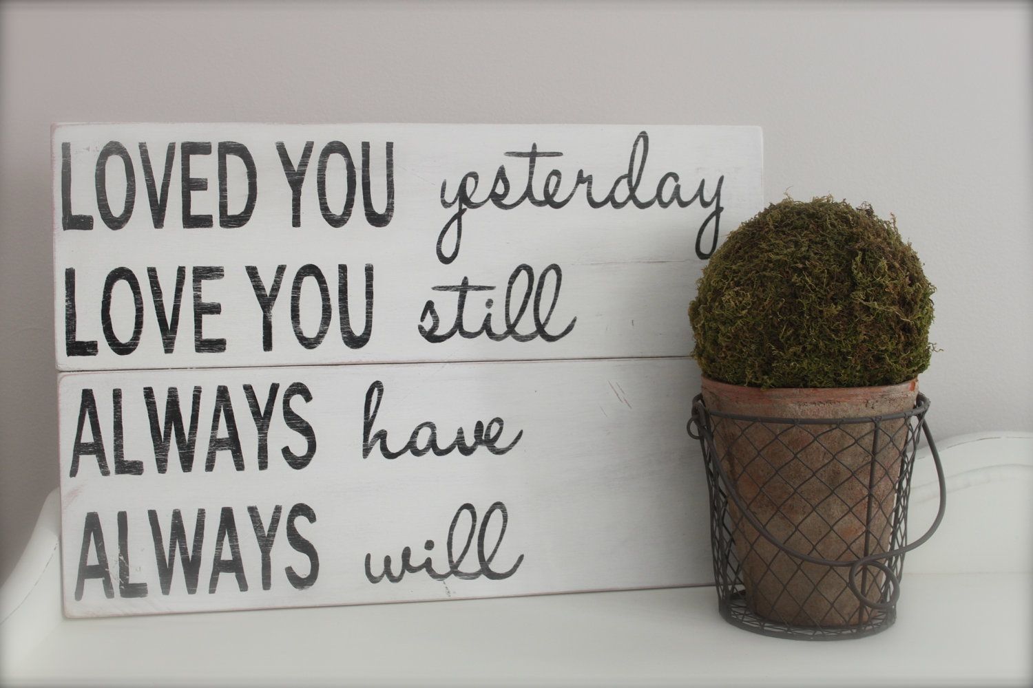 Love Quote Wall Art Custom Sign Wood Sign Wood Wallinmind4u Throughout Wood Wall Art Quotes (View 10 of 20)
