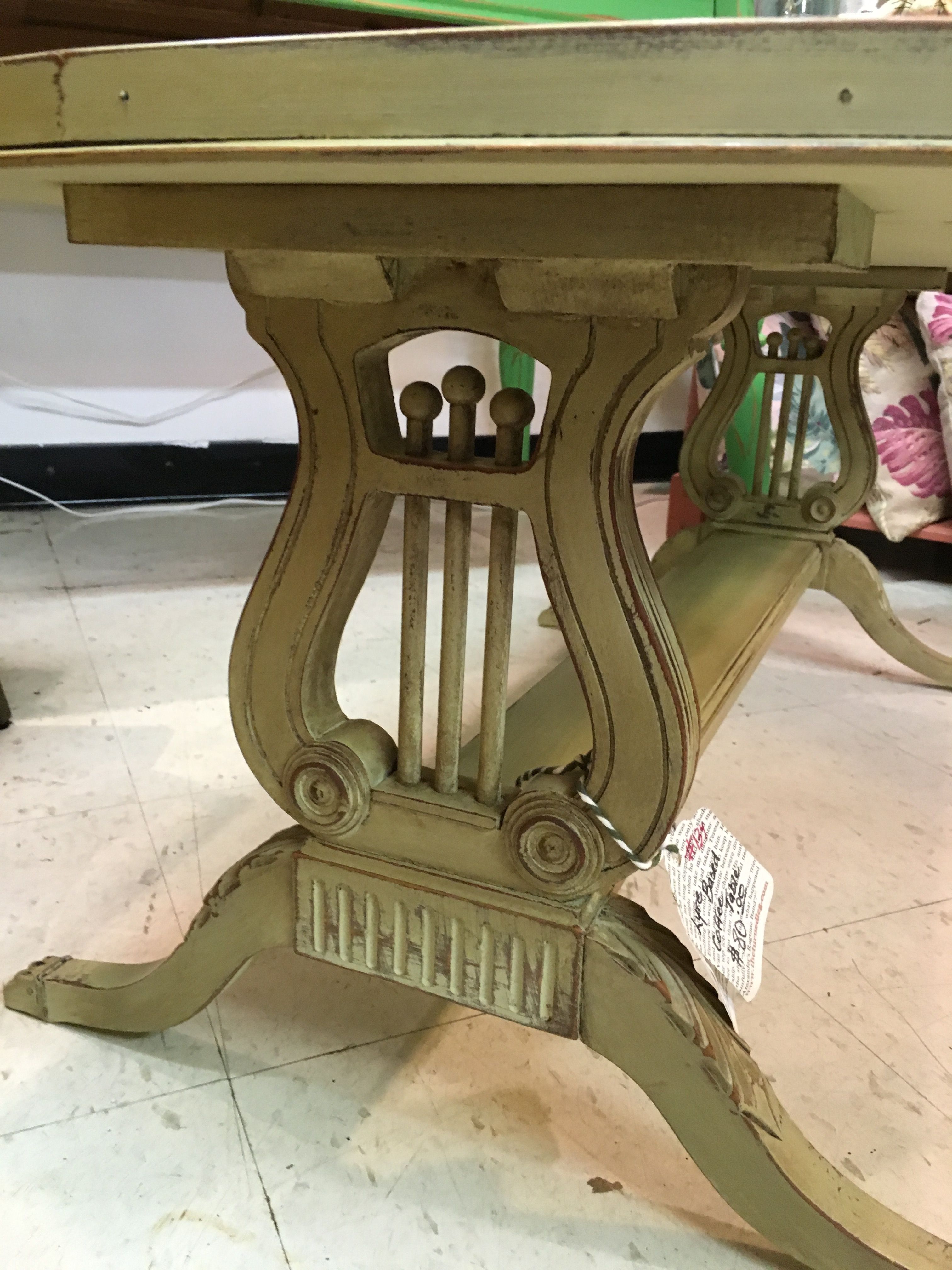 Lyre Based Coffee Table $80 Sold – The Turned Leg Within Lyre Coffee Tables (View 5 of 30)