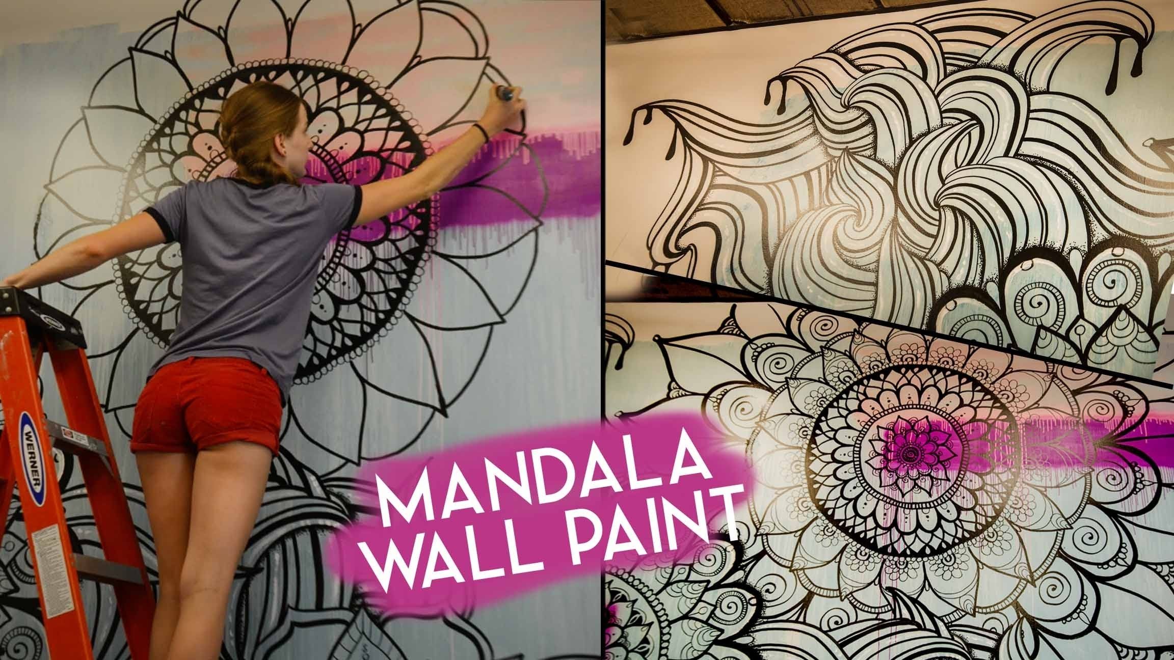 Mandala Wall Art | No Stencils – Youtube Intended For Mandala Wall Art (Photo 4 of 20)