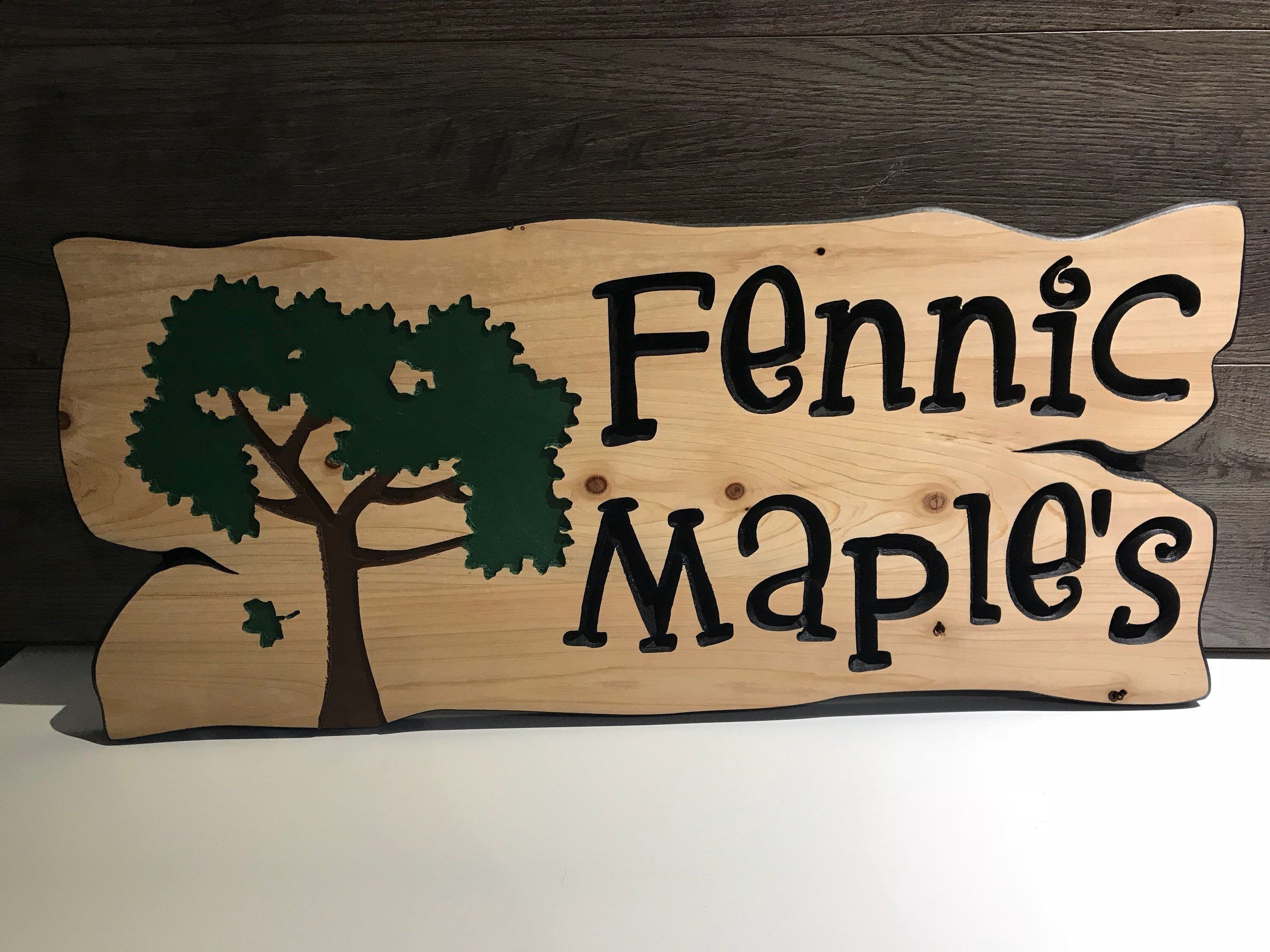 Maple Tree Name Sign – Wooden Signs  Wood Wall Art – Rustic Wood In Personalized Wood Wall Art (Photo 16 of 20)