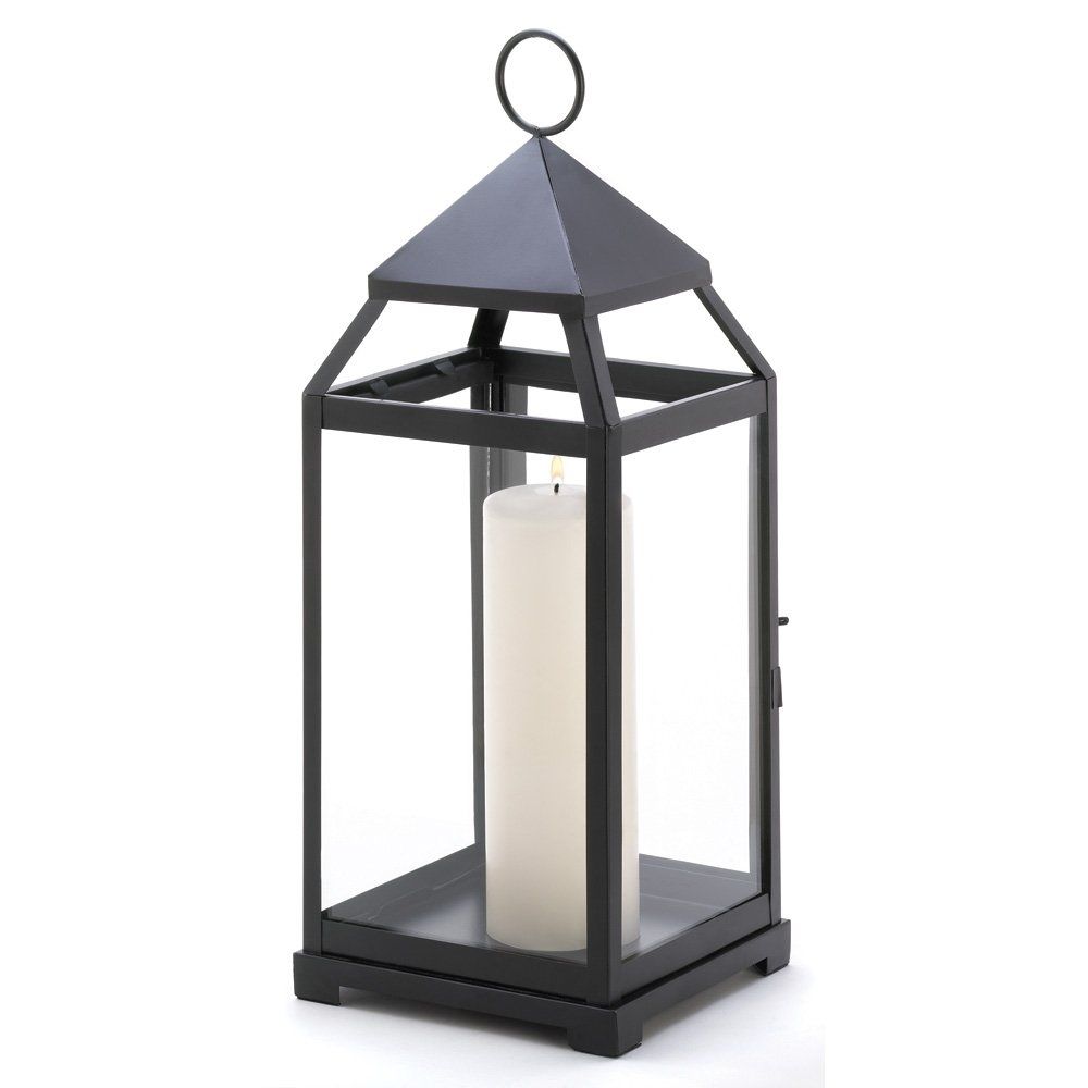 Metal Candle Lanterns, Large Iron Black Outdoor Candle Lantern For Inside Outdoor Candle Lanterns For Patio (Photo 1 of 20)
