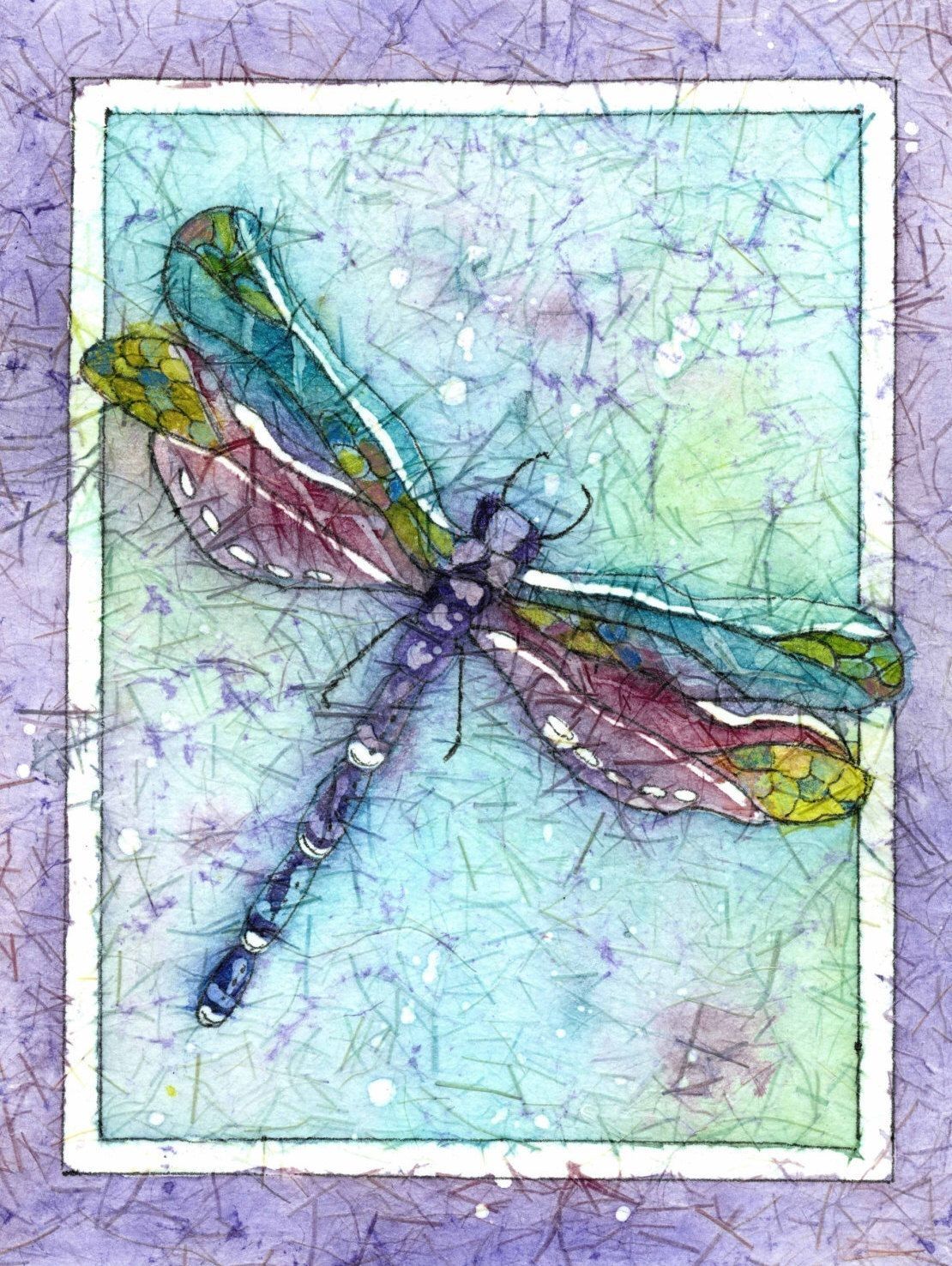Metal Dragonfly Wall Art,dragonfly Watercolor,dragonfly Painting In Dragonfly Painting Wall Art (Photo 3 of 20)