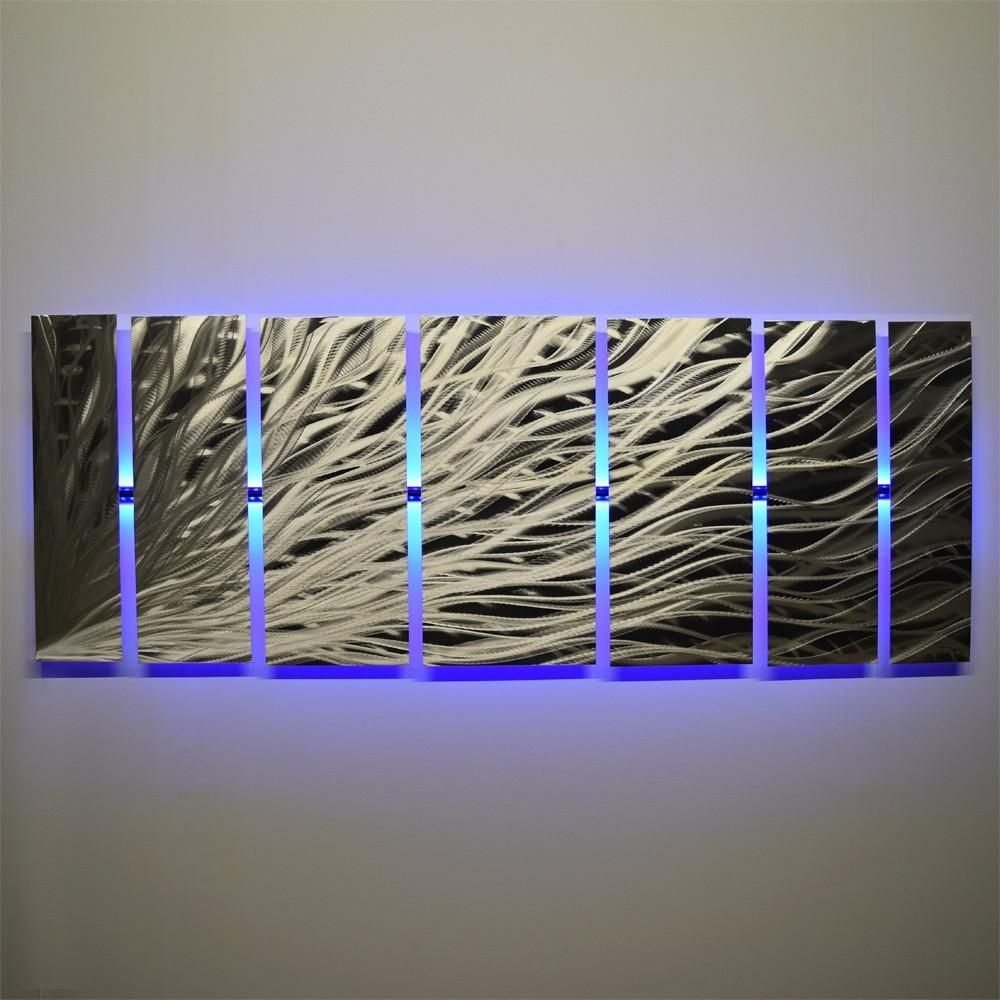 Metal Wall Art With Infused Color Changing Led Lights, Led Wall Art Throughout Led Wall Art (Photo 6 of 20)