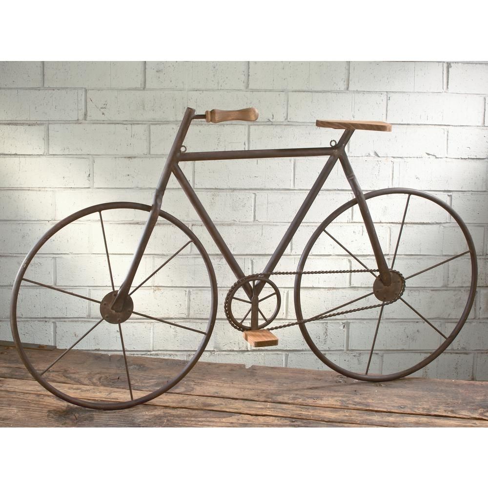 Metal With Wood Brown Finish Bicycle Wall Art 16465 – The Home Depot Inside Bicycle Wall Art (Photo 1 of 20)