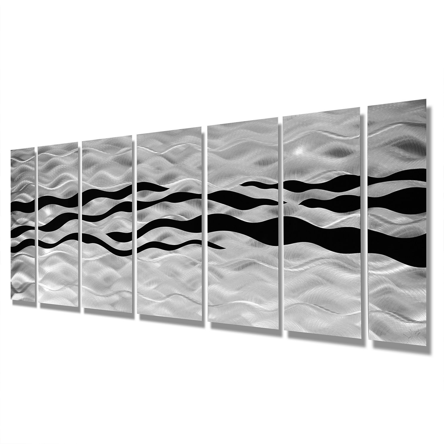 Modern Abstract Black/silver Contemporary Metal Wall Art, Black And Intended For Black Metal Wall Art (View 20 of 20)