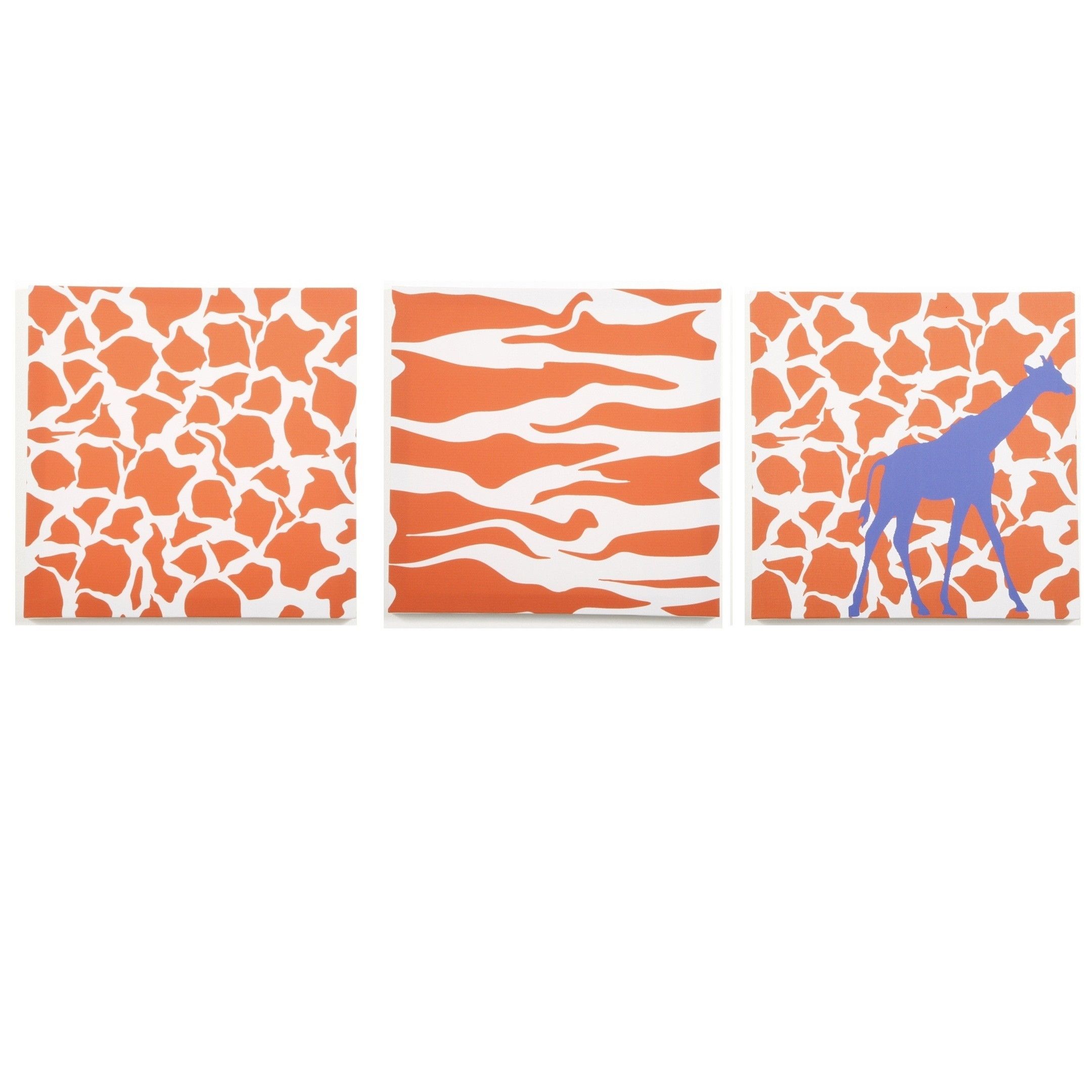 Modern Littles – Rusty Giraffe And Zebra – Canvas Wall Art – 3 Pc (View 10 of 20)