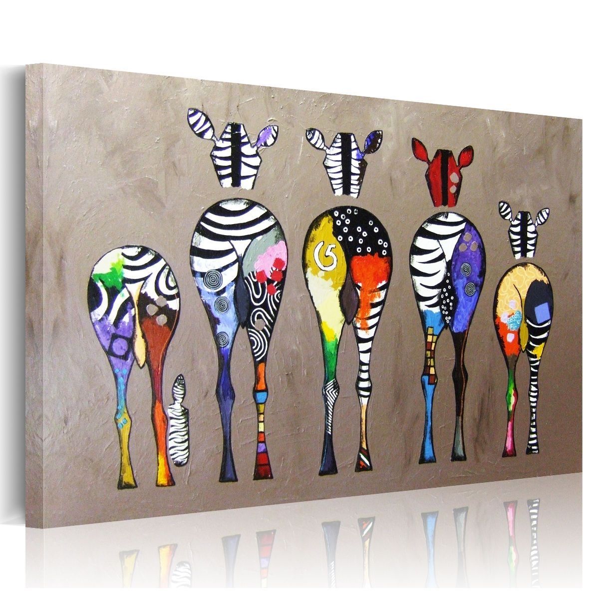 Modern Wall Art Colored Zebra Canvas Prints Picture Painting With Regard To Zebra Canvas Wall Art (View 15 of 20)