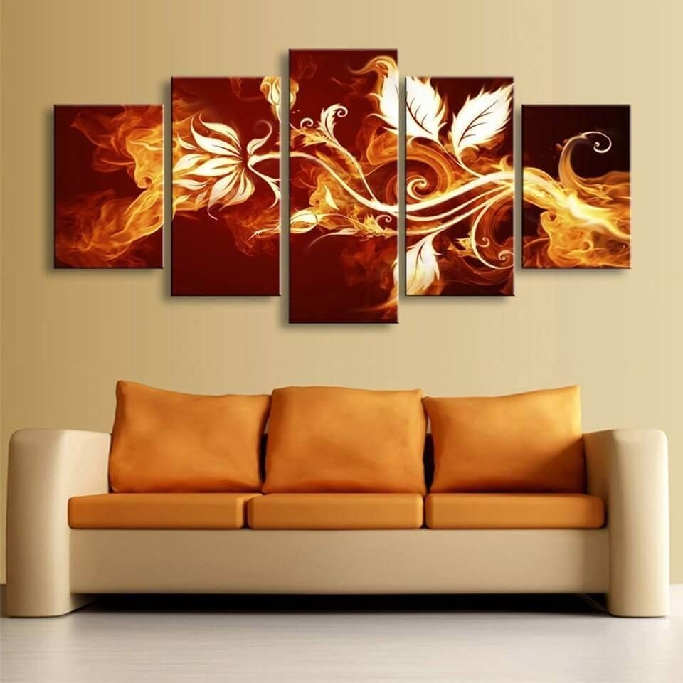 Modular Flower Canvas Tree Art| Pine Wood Frame| Addyzeal Pertaining To Flower Wall Art (View 17 of 20)