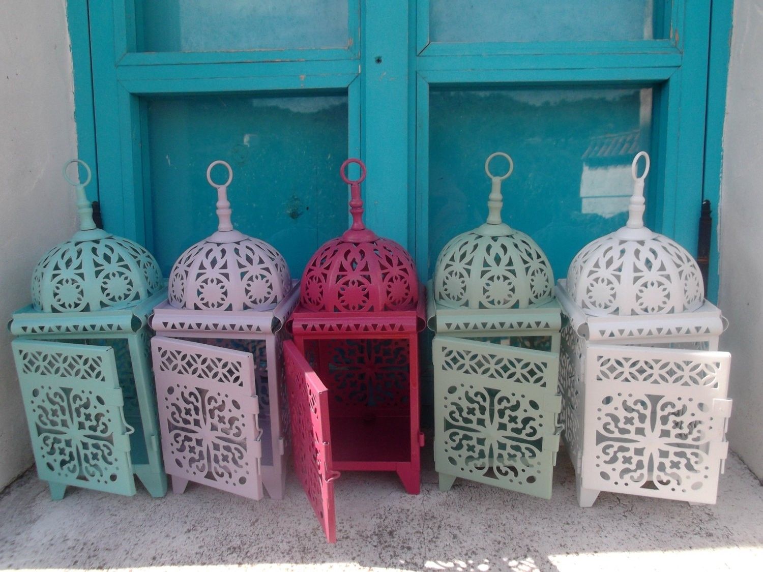 Moroccan Candle Lanterns Paint Wallowaoregon Com Quick And Cozy With Regard To Etsy Outdoor Lanterns (View 19 of 20)