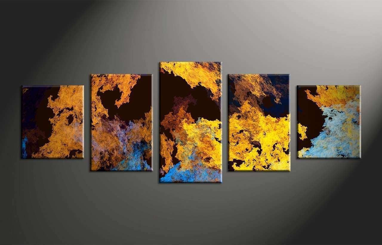 Multiple Piece Canvas Wall Art Luxury 5 Piece Canvas Yellow Abstract Regarding Five Piece Canvas Wall Art (View 14 of 20)