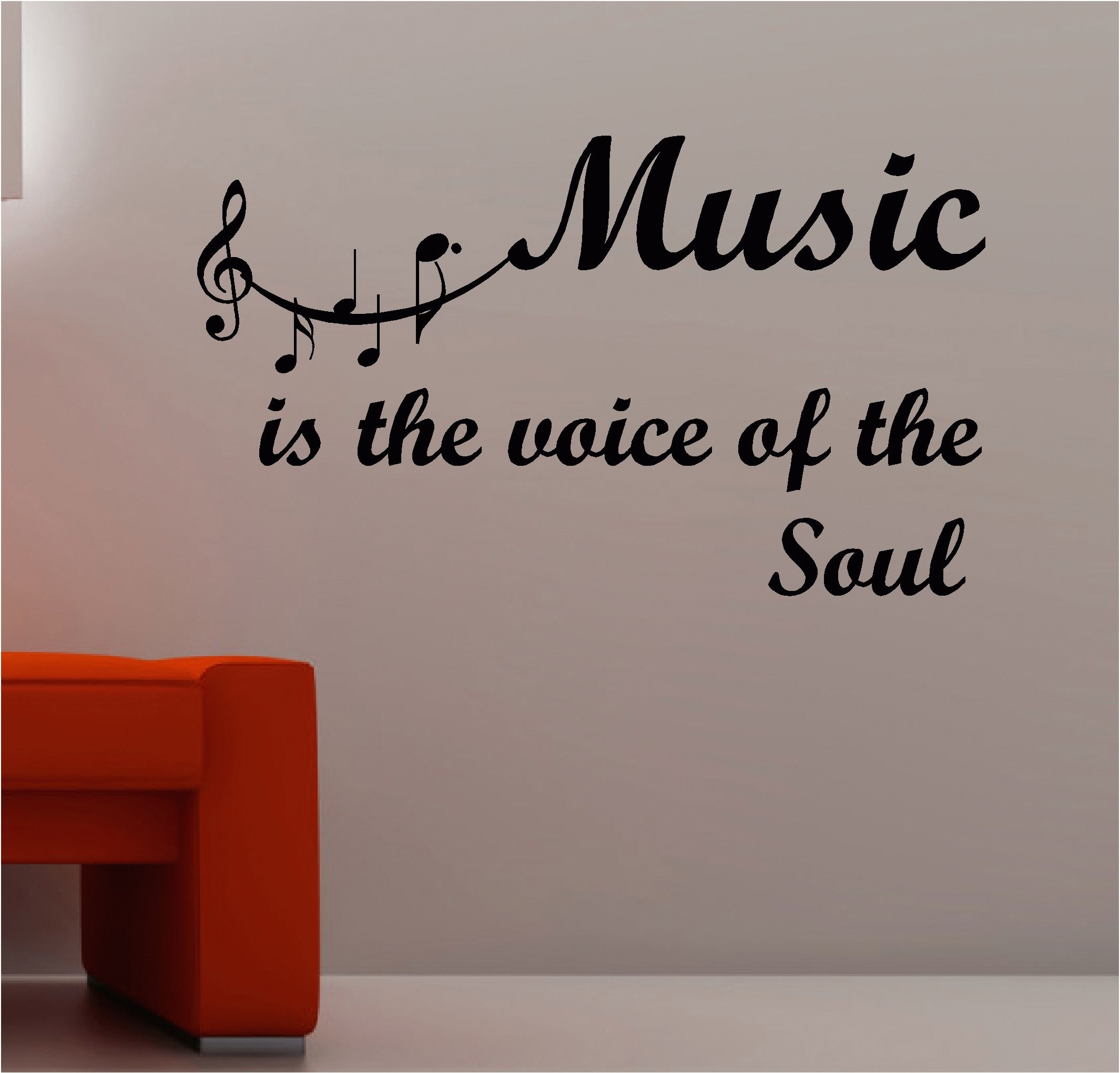 Music Is The Voice Of The Soul Wall Art Vinyl Lounge Kitchen Quote Within Music Wall Art (View 9 of 20)